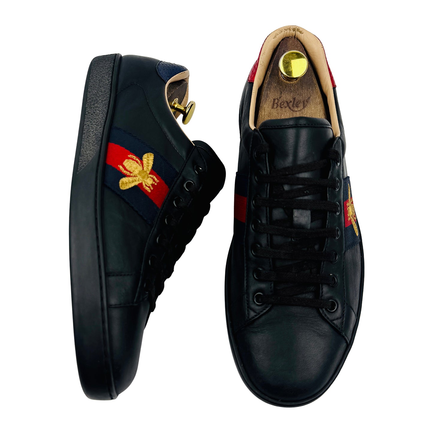 Gucci Ace 'Bee Embroidered' Black Sneakers (Size 43) - 429446 A38G0 1284