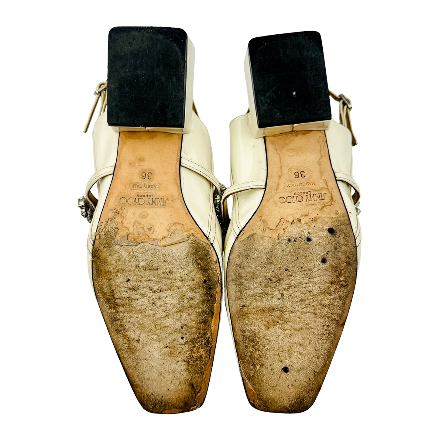 Jimmy Choo Off-White Sling Back Heels (Size 36)