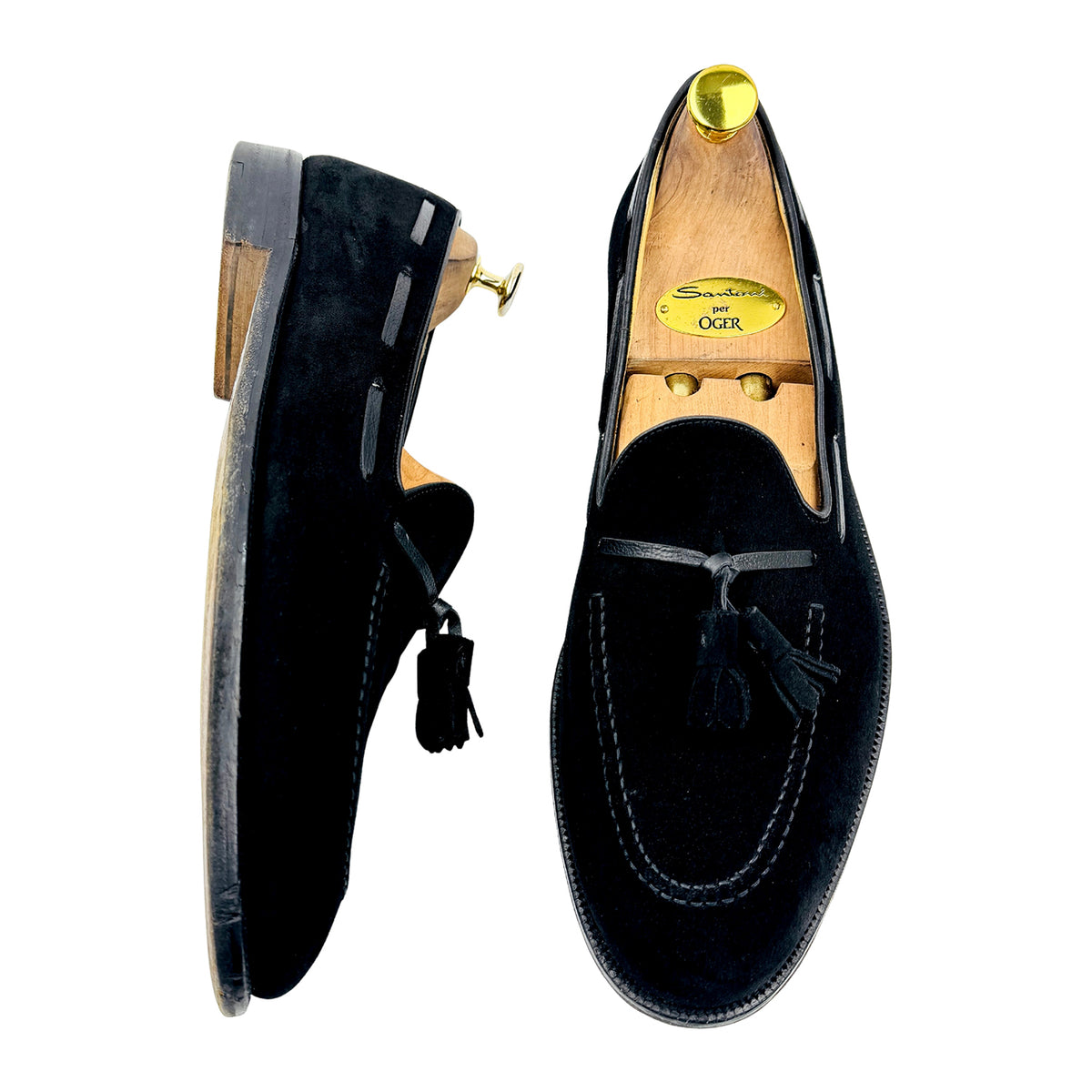 Gucci Black Suede Tassel Loafers (Size 44/44.5)