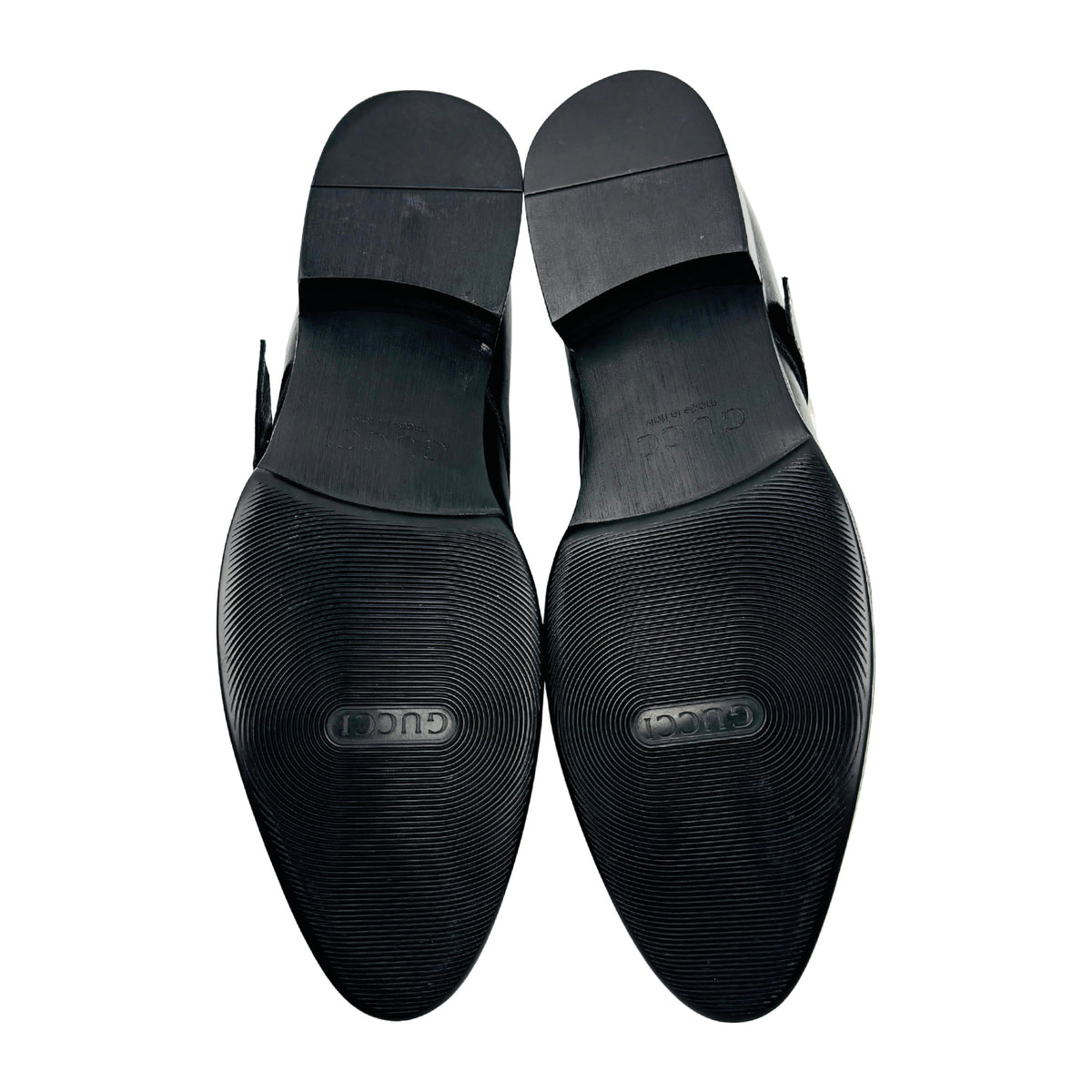 Gucci Black Leather Single Monk-Strap Shoes (Size 42/42.5)
