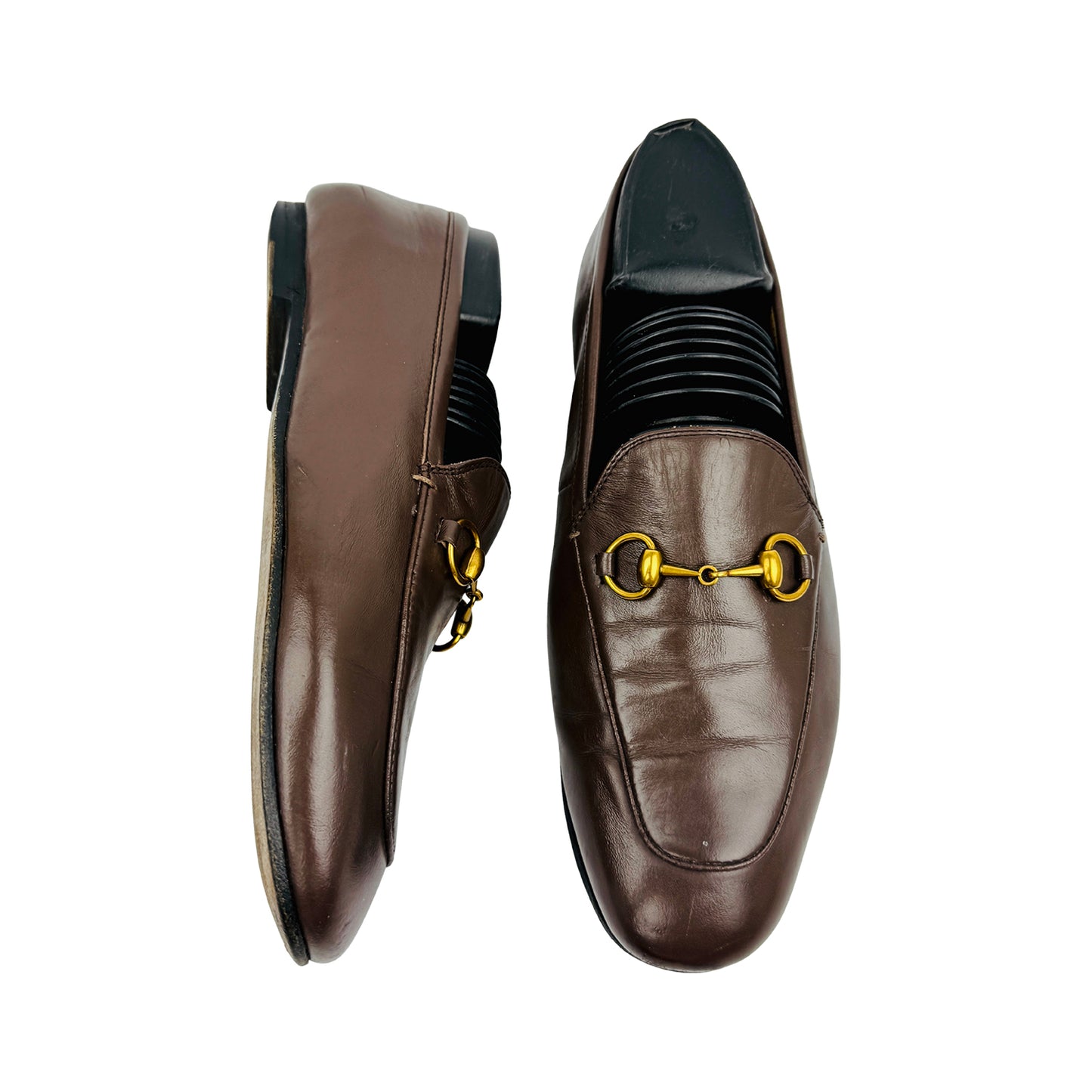 Gucci Jordaan Horsebit Dark Brown Loafers (Size 37)