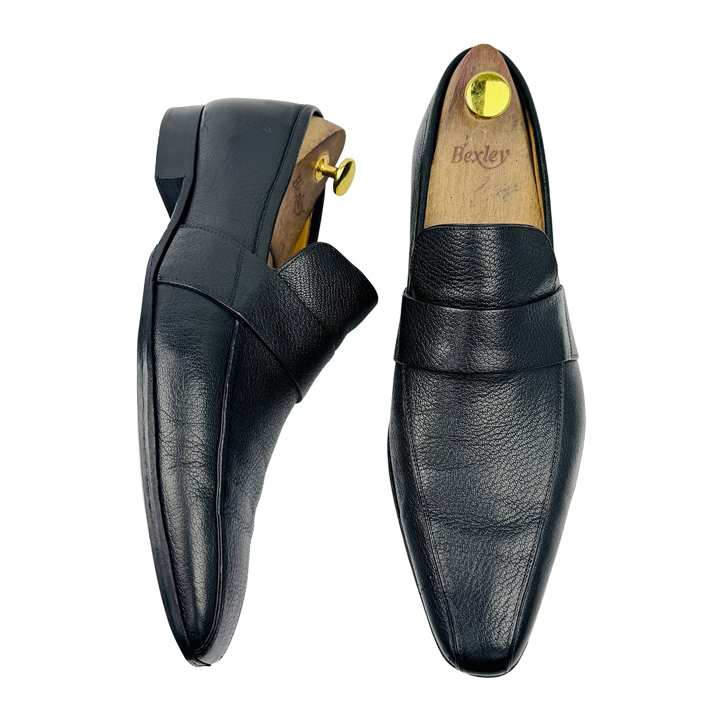 Bally Men's Black Grained Leather Shoes (Size 42.5)