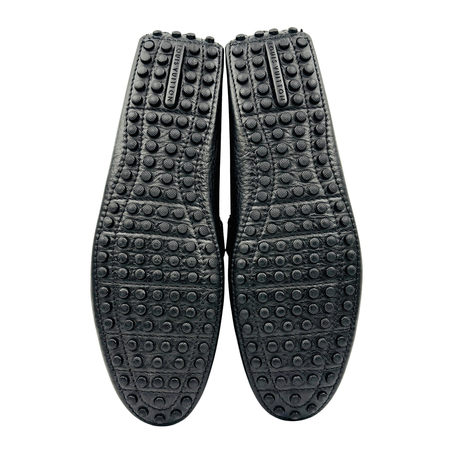 Louis Vuitton Hockenheim Black Grained Leather Loafers (Size 42.5)