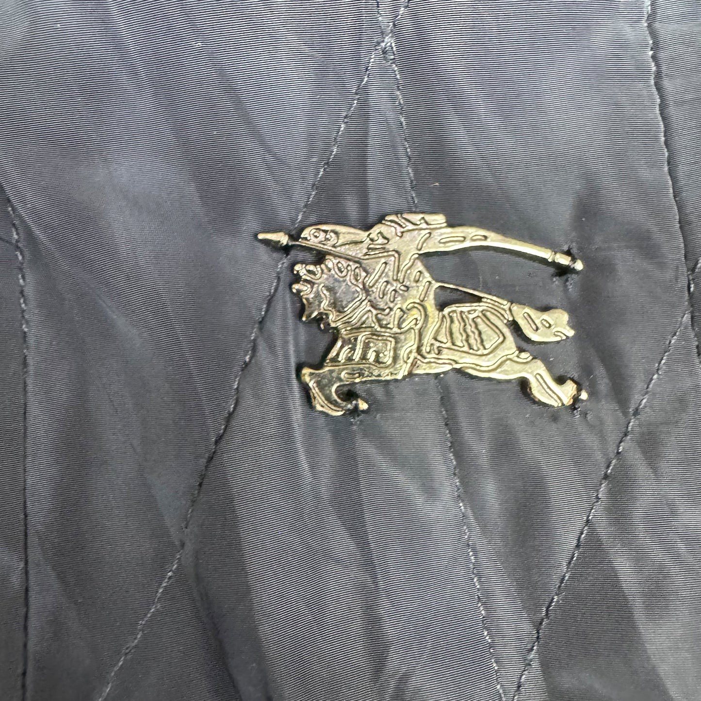 Burberry Brit Navy Blue Embroidered Logo Jacket (Size Medium/XL)