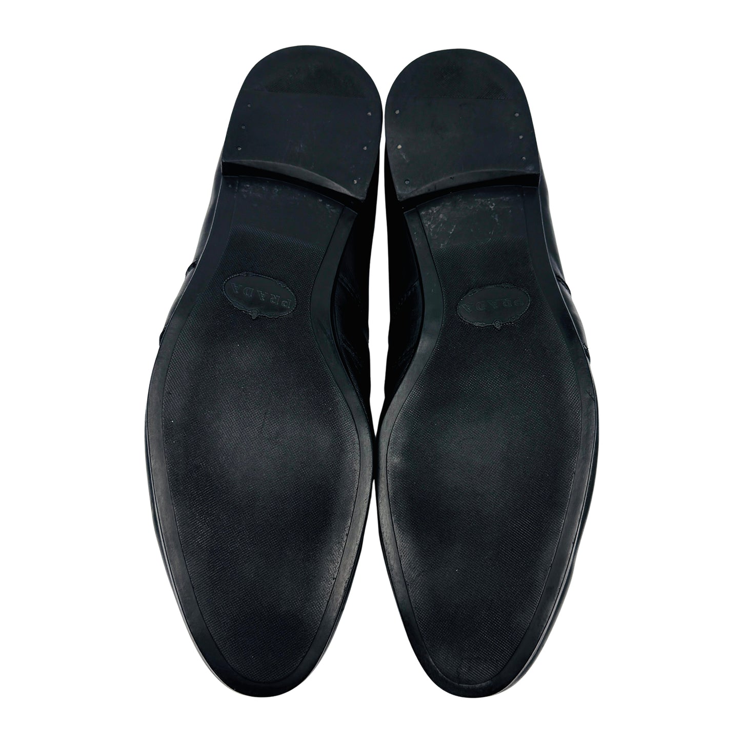 Prada Men's Black Leather Loafers (Size 43/43.5)