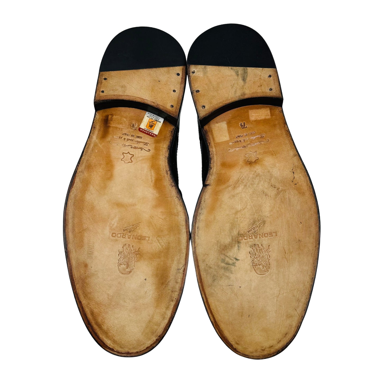 Leonardo Men's Black Leather Brogue Shoes (Size 42)