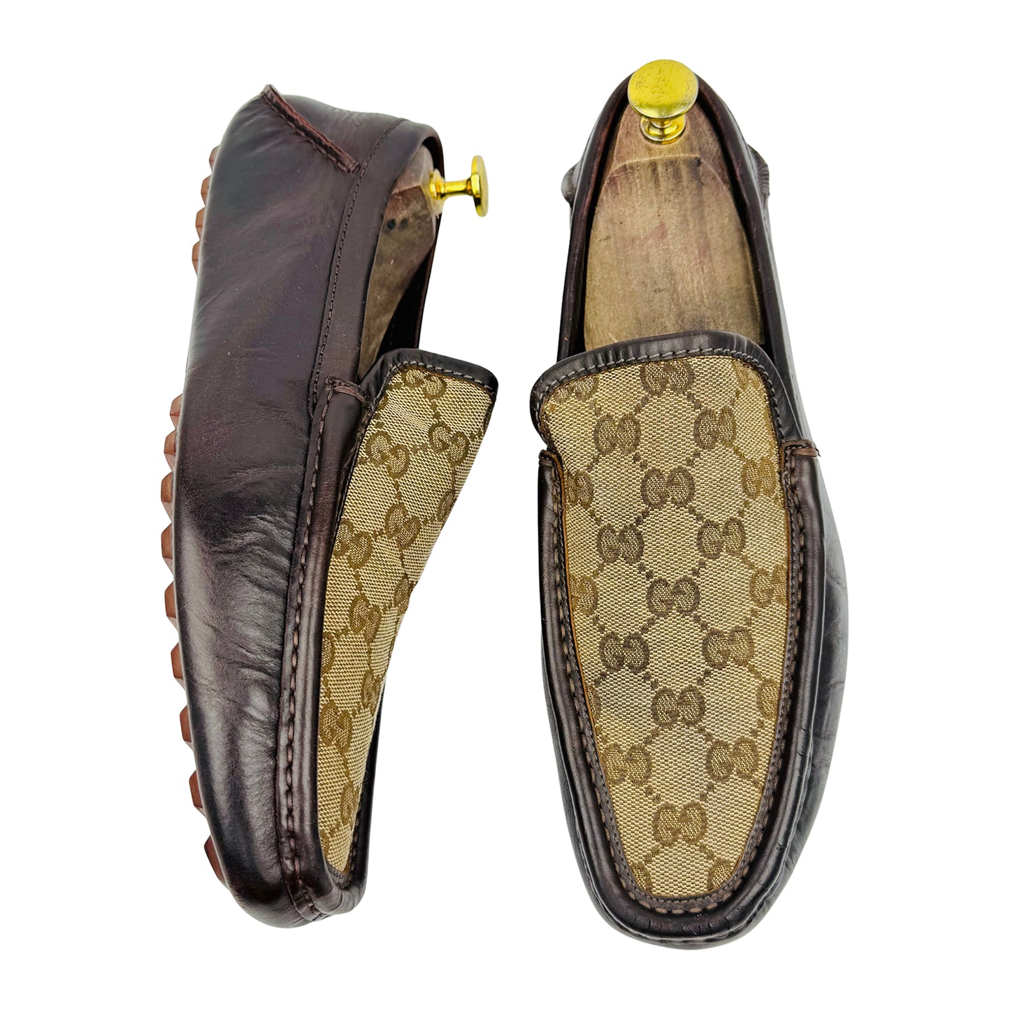 Gucci Men's Brown Canvas Loafers (Size 41.5/42)