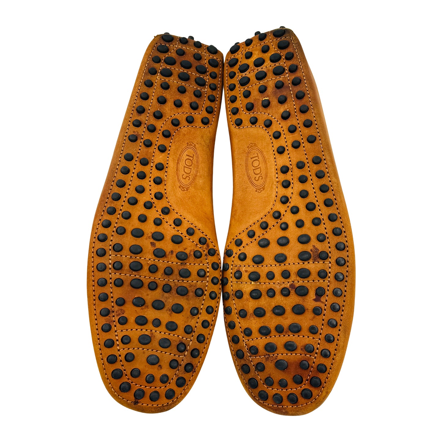 Tod's Gommino Camel Orange Suede Loafers (Size 43)