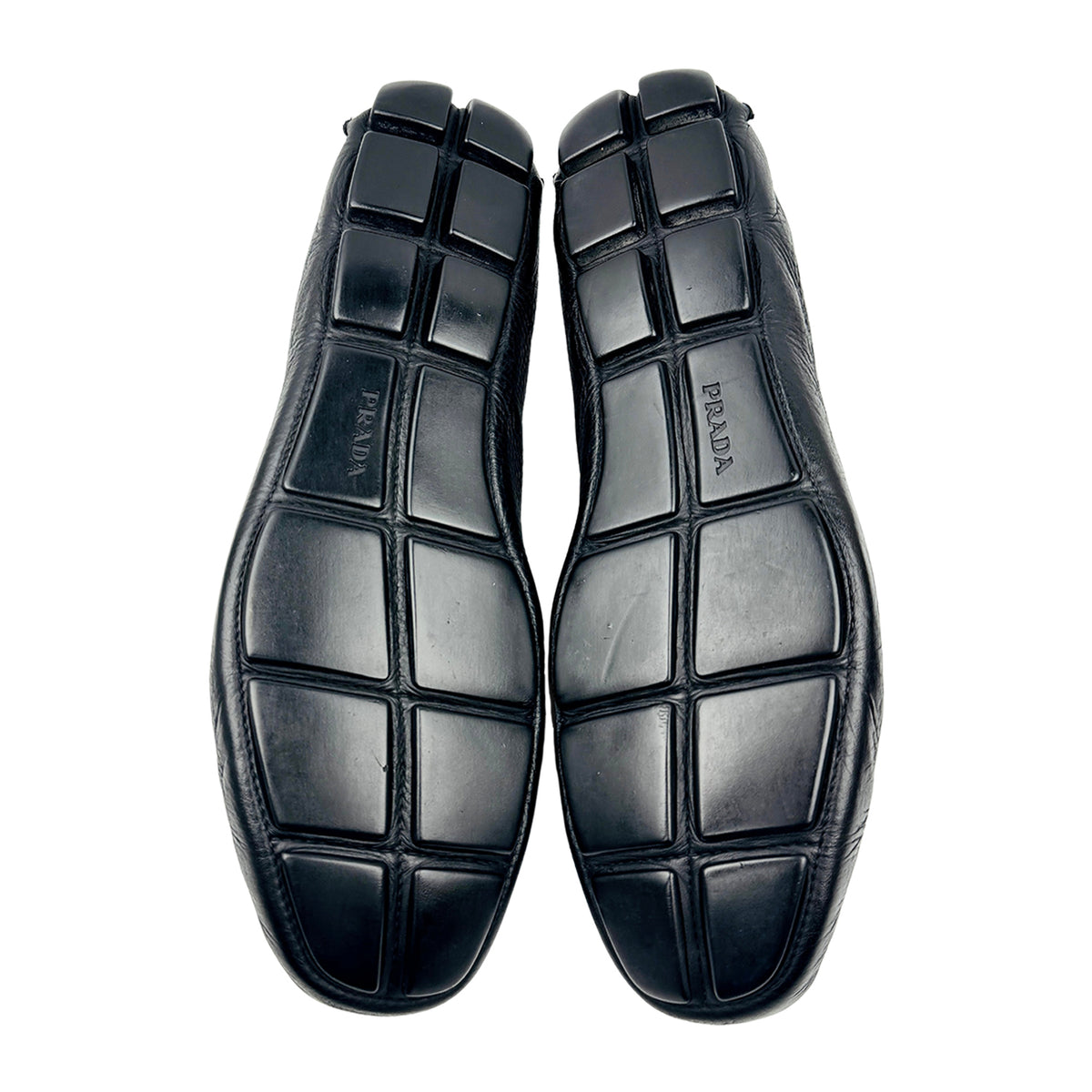 Prada Men's Black Daino Leather Penny Loafers (Size 44)