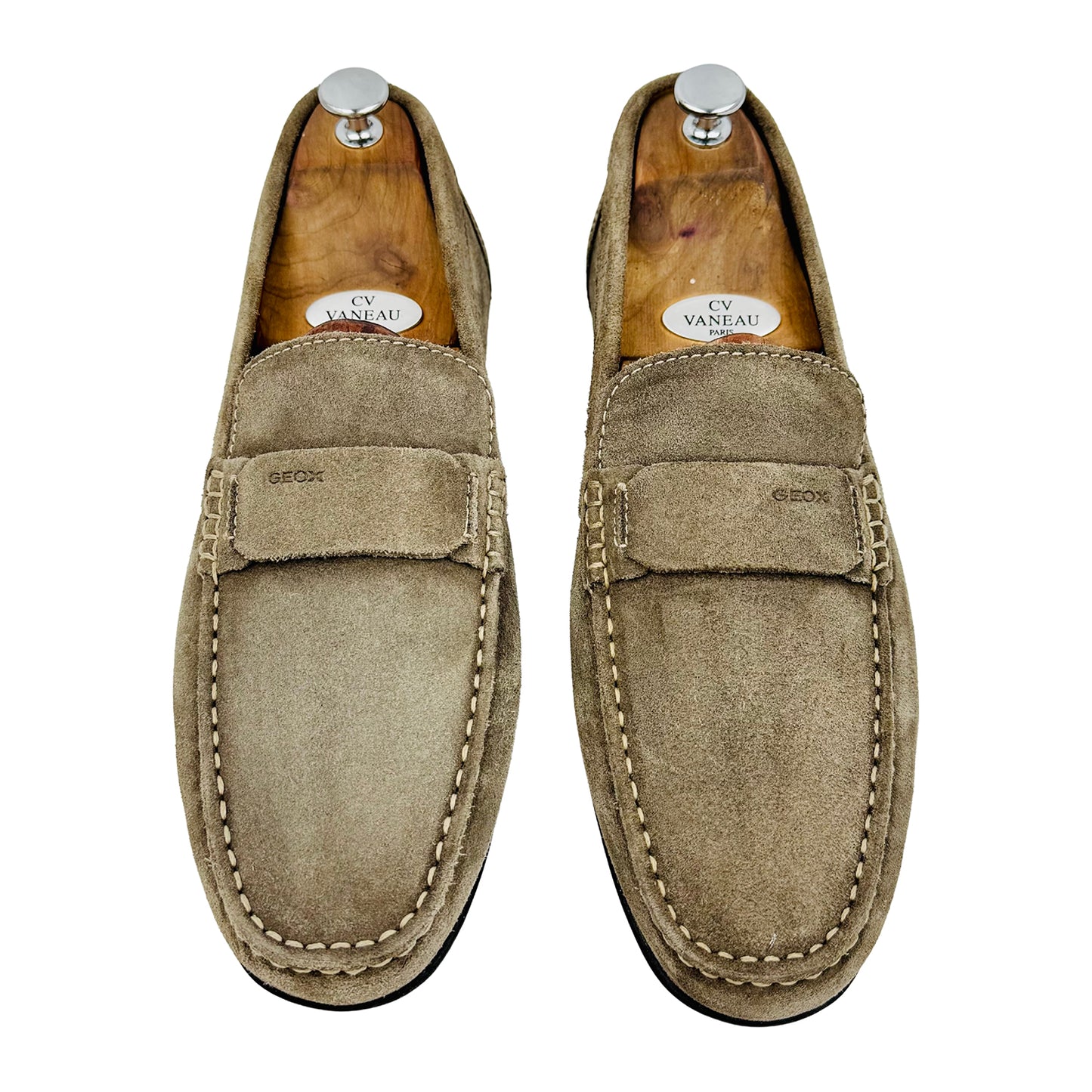 Geox Men's Taupe Suede Loafers (Size 44)