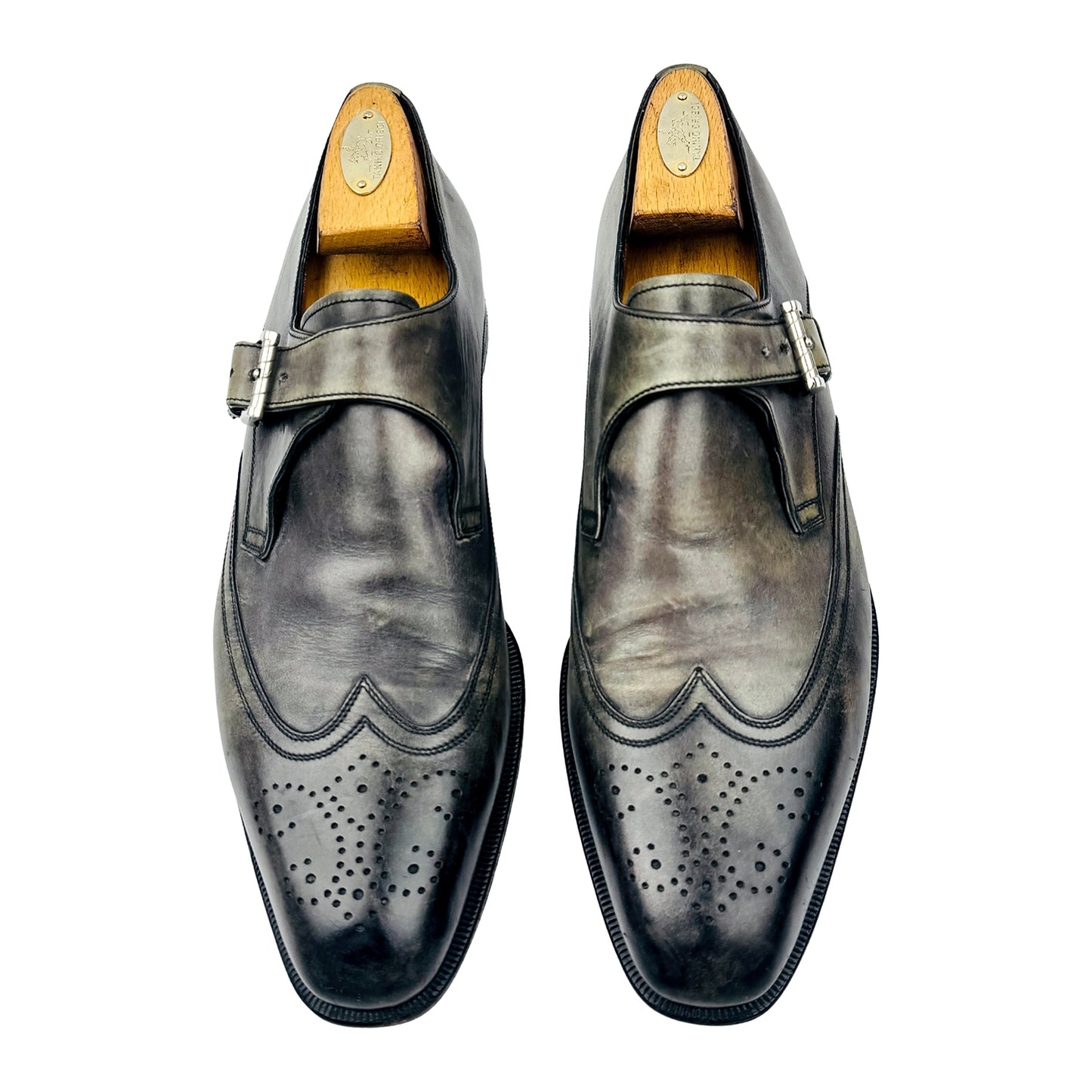 Amedeo Testoni Single Monk-Strap Brogue Dress Shoes (Size 43)