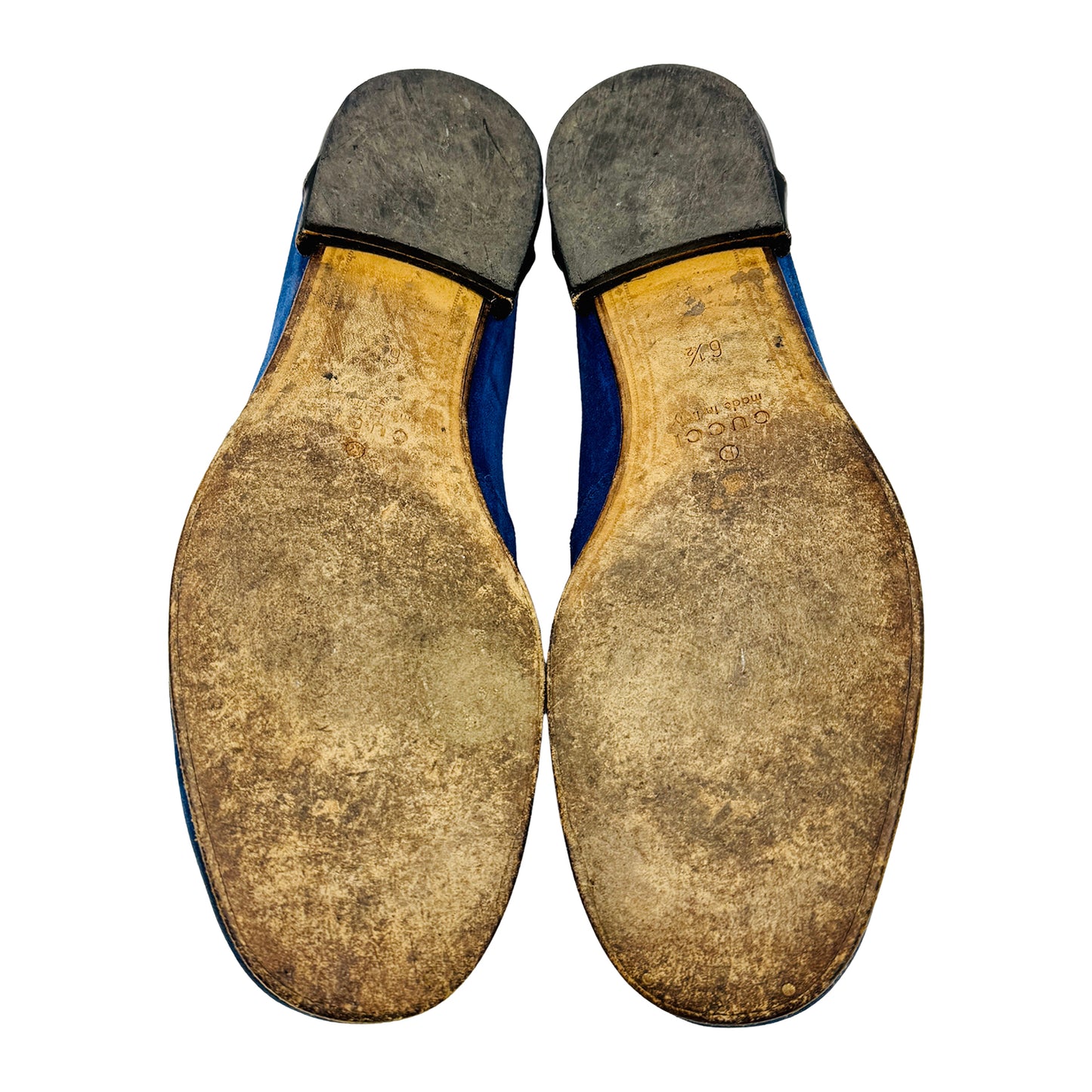 Gucci Men's Horsebit Blue Suede Loafers (Size 41/41.5)