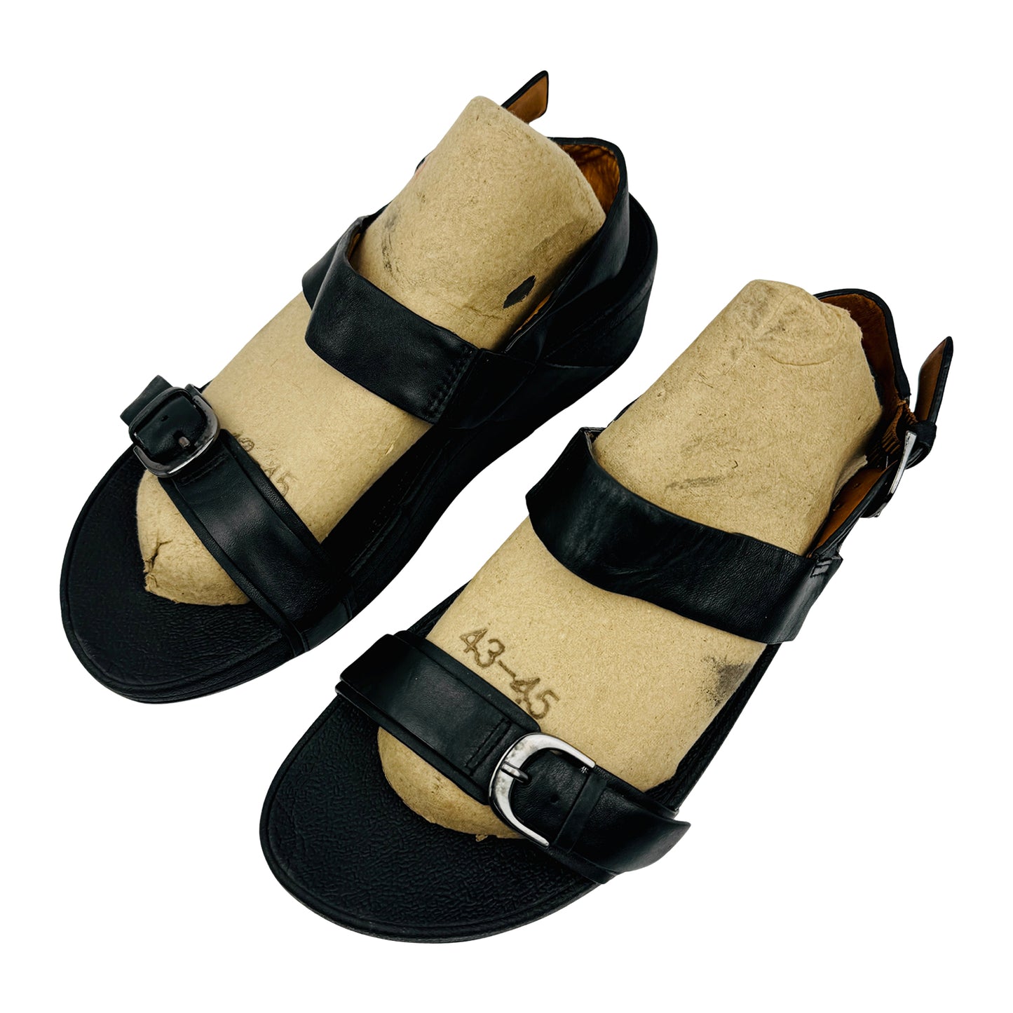 FitFlop Black Leather Back Strap Sandals (Size 38)
