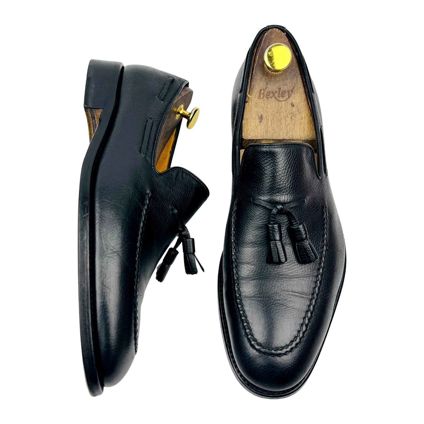 Moreschi Black Leather Tassel Loafers (Size 43)