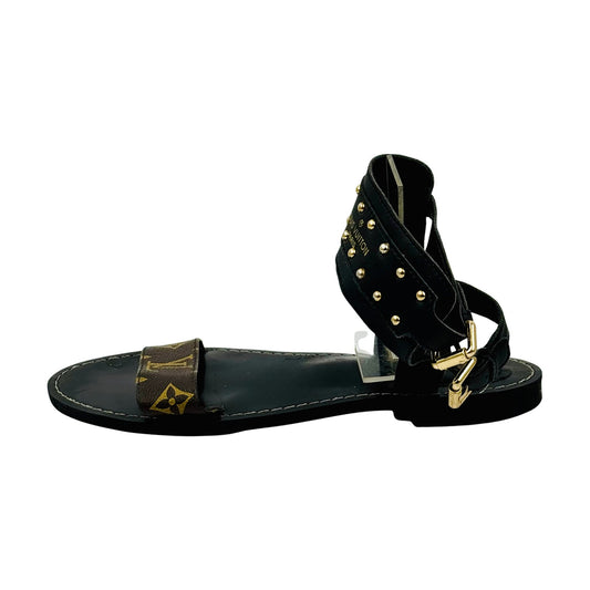 Louis Vuitton Nomad Black Leather Sandals (Size 39)