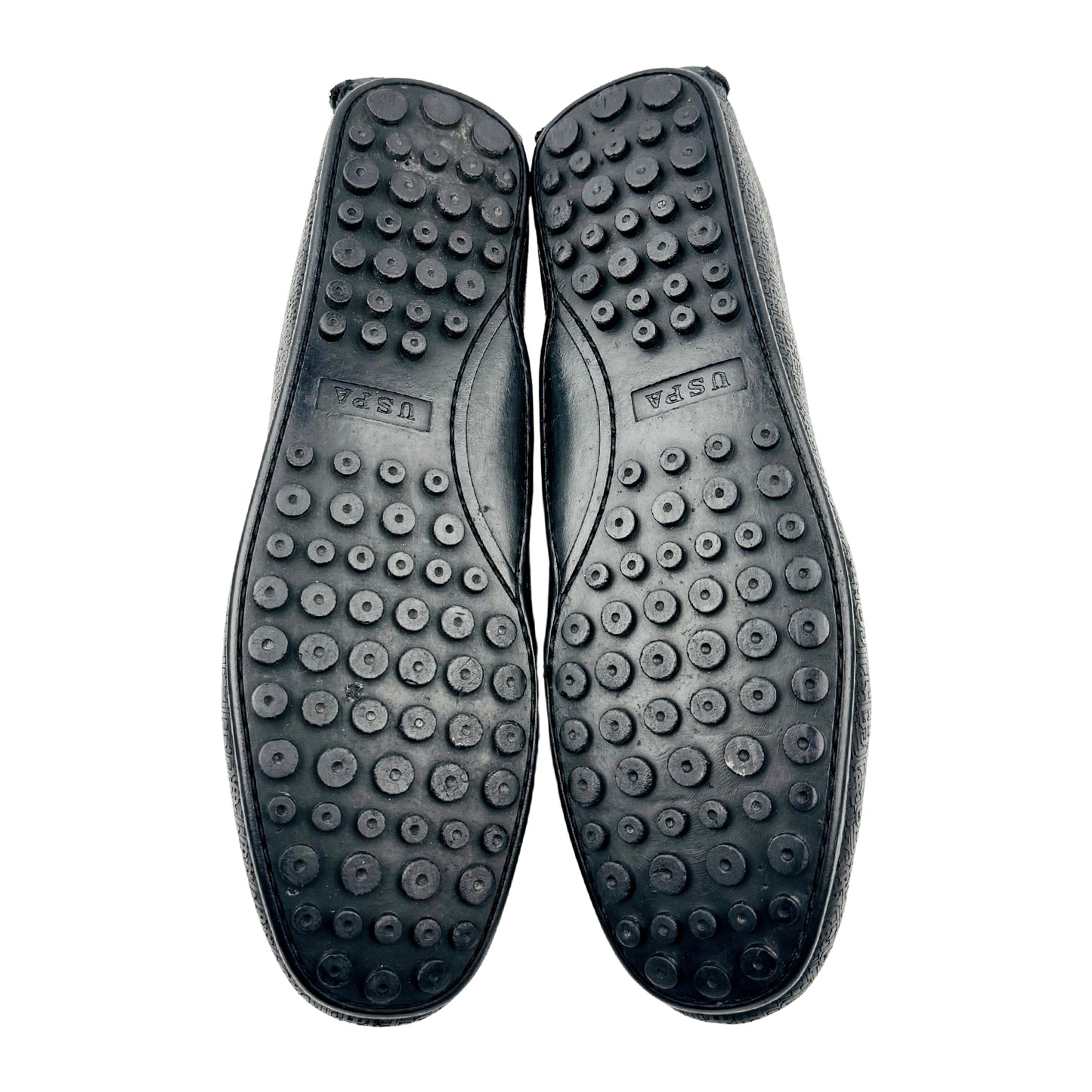 U.S. Polo Assn. Black Textured Leather Loafers (Size 43)