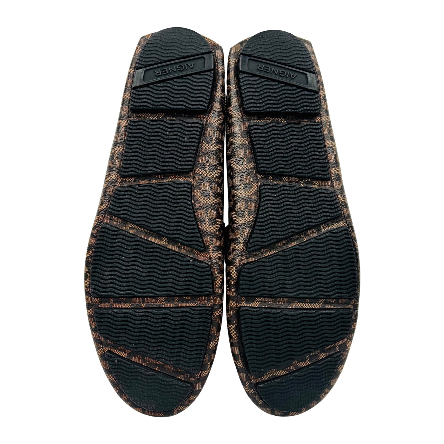 Aigner Men's Brown Black Leather Loafers (Size 42)