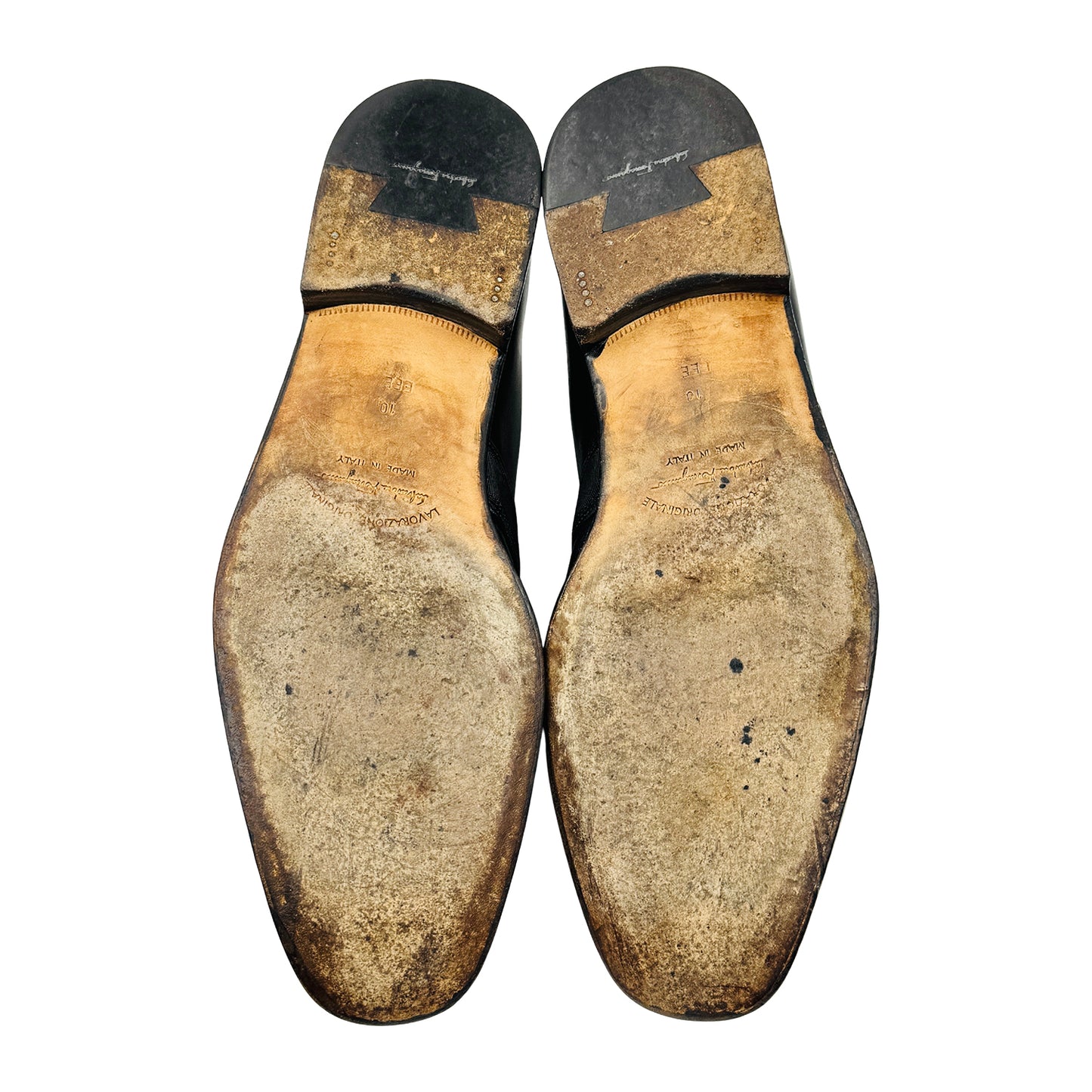 Salvatore Ferragamo Black Strap Loafers (Size 44)