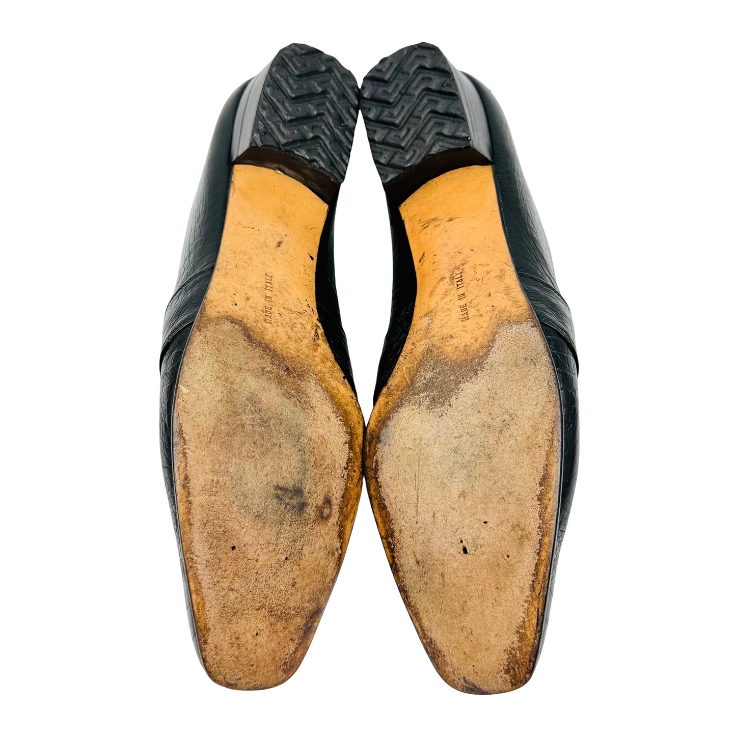 Salvatore Ferragamo Alligator Effect Leather Loafers (Size 39/39.5)