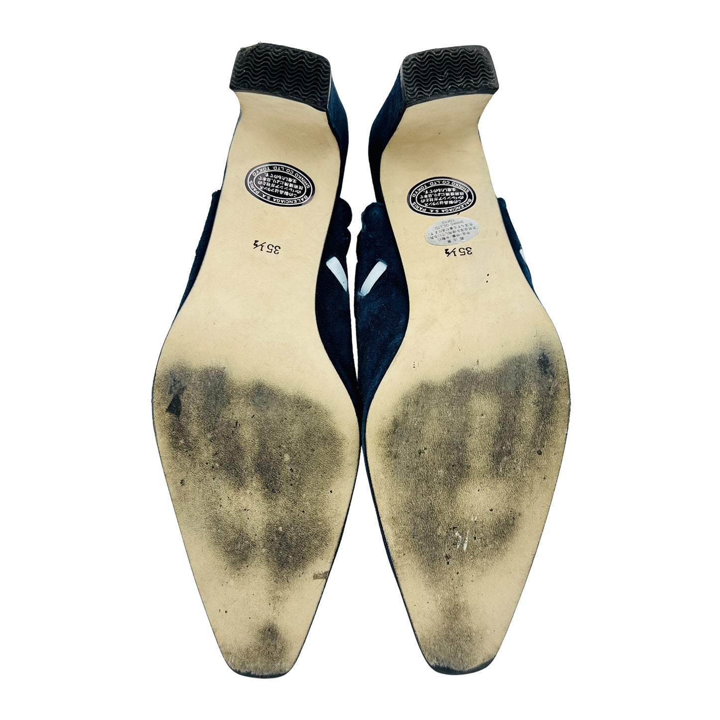 Balenciaga Women's Blue Suede Heels (Size 35.5)