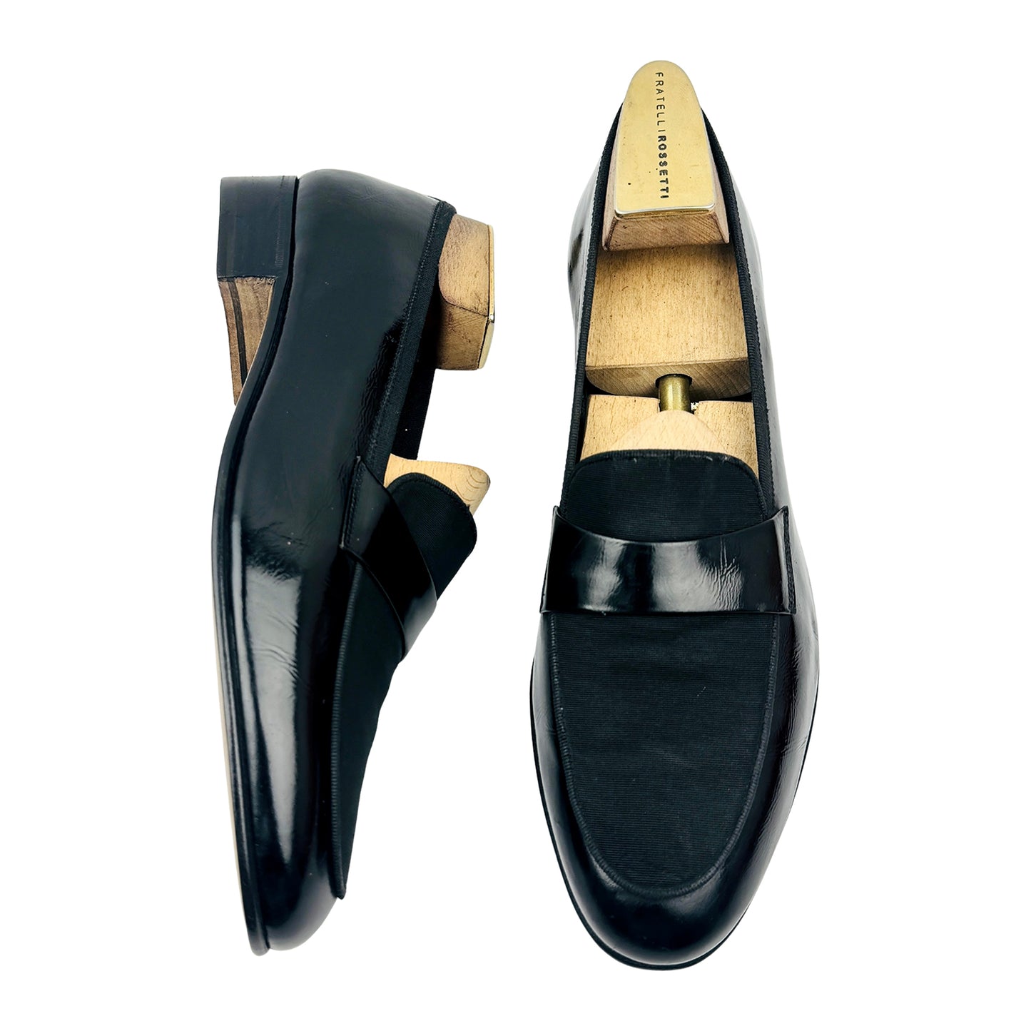 Salvatore Ferragamo Patent Leather Grosgrain Trim Loafers (Size 43)