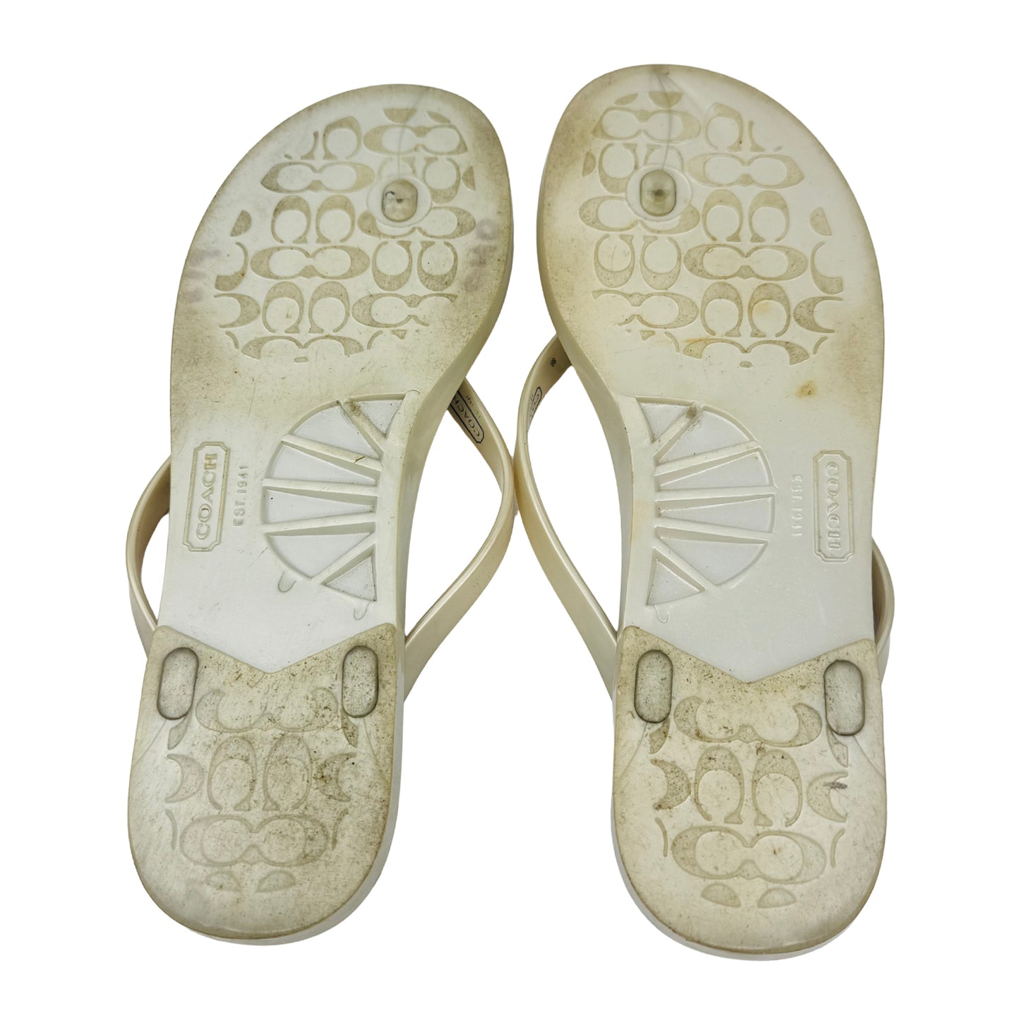 Coach Women's Lyra Off-White Flip Flops (Size 38)