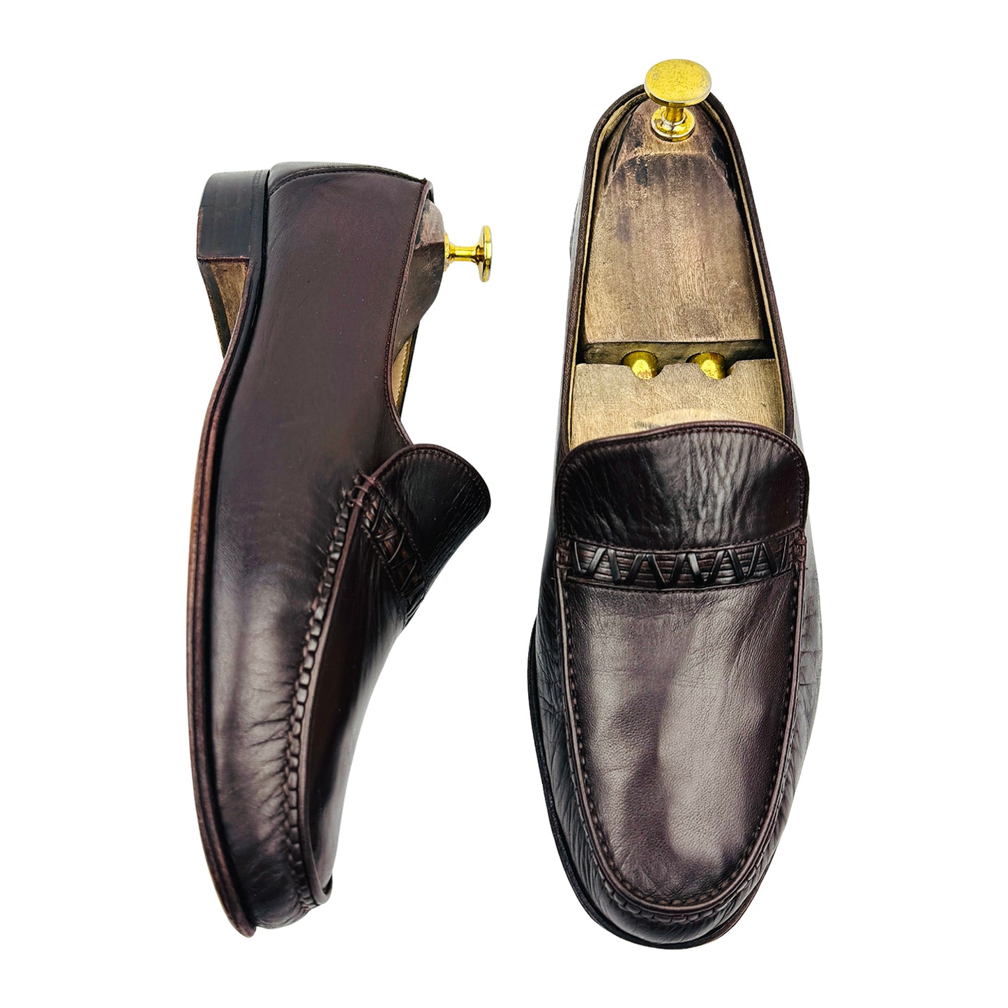 Bally Vintage Dark Brown Leather Loafers (Size 42)