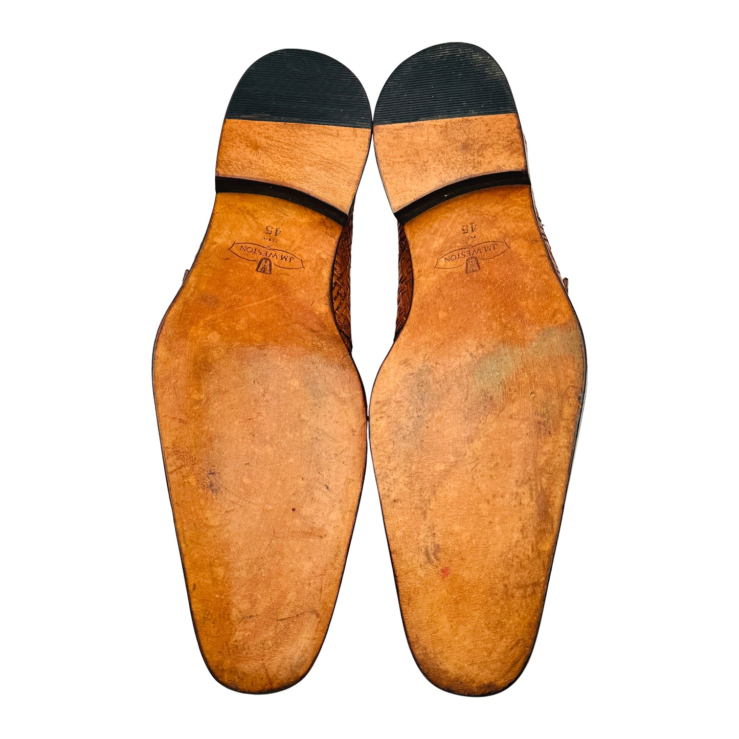 J.M. Weston Basket-Weave Monk-Strap Derby Shoes (Size 45/45.5)
