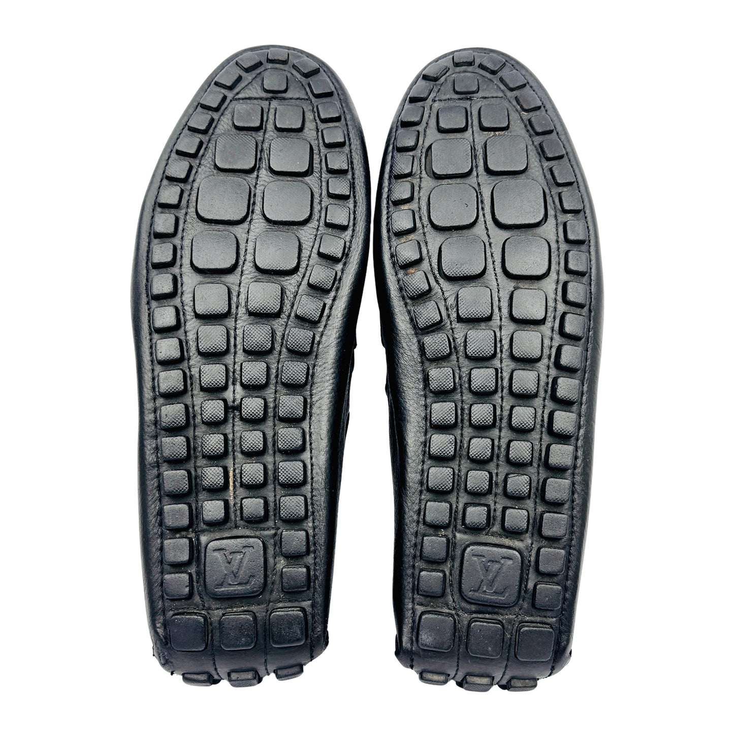 Louis Vuitton Men's Black Leather Driving Loafers (Size 42) - L FA 0117