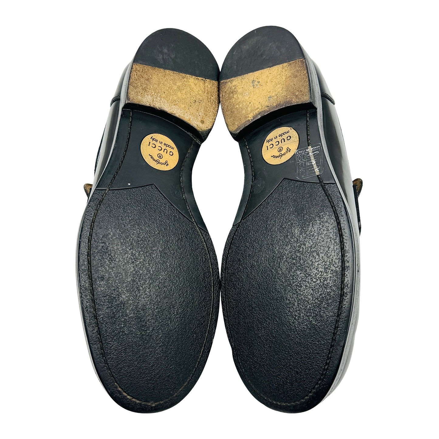 Gucci Men's Black Leather Penny Loafers (Size 39/39.5)