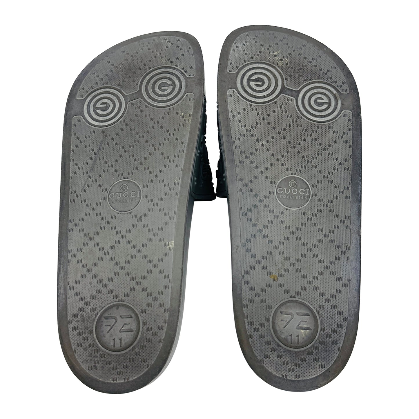 Gucci Men's Grey Rubber GG Slides (Size 43/44)