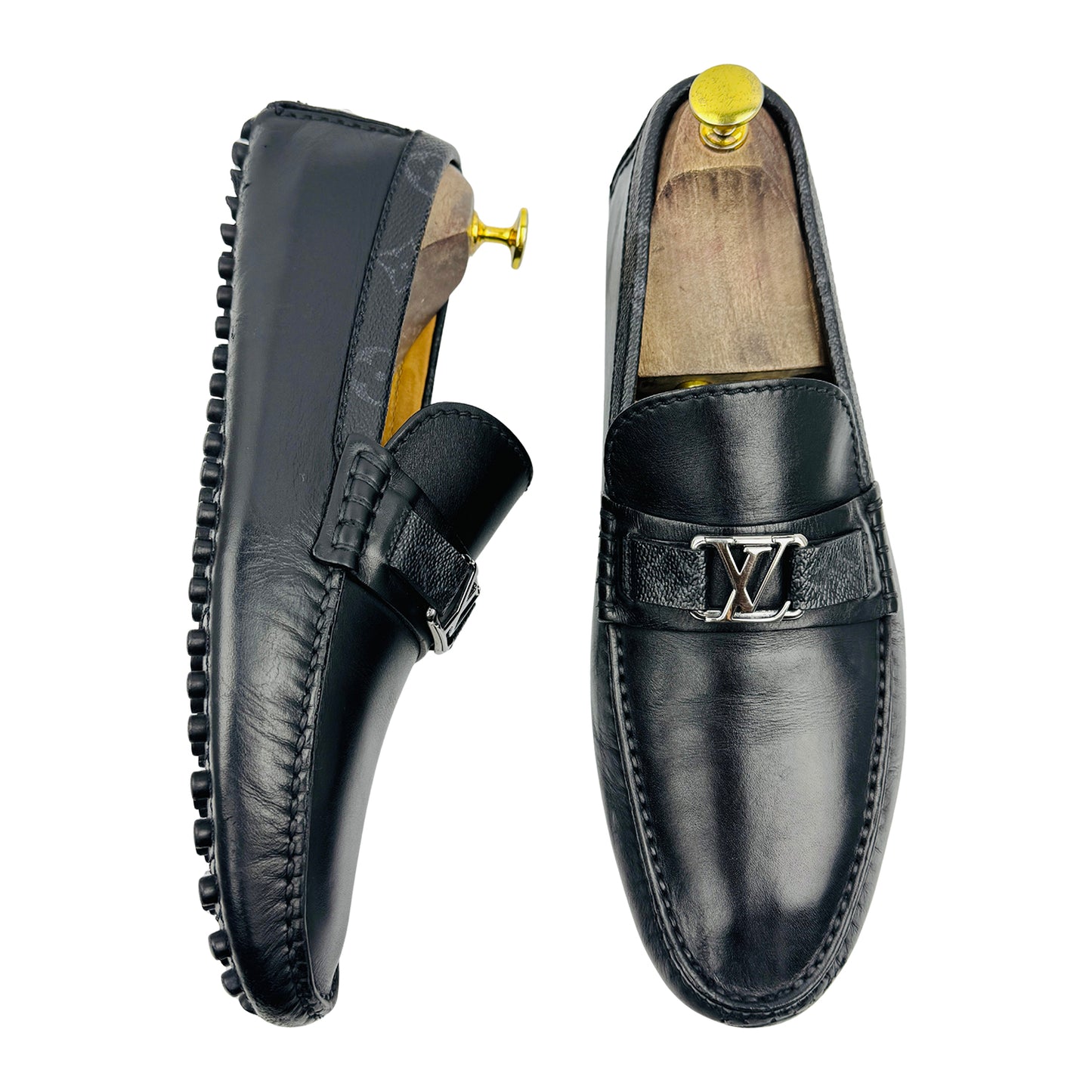 Louis Vuitton Men's Black Leather Driving Loafers (Size 42.5)