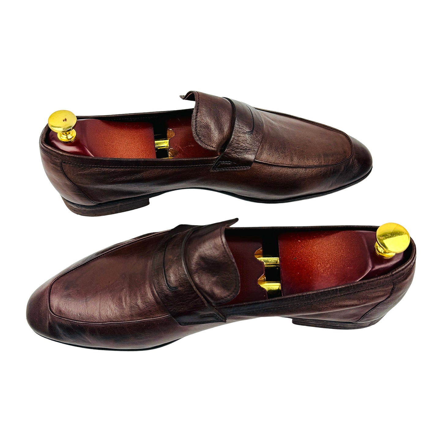 Berluti Lorenzo Brown Leather Penny Loafers (Size 43)