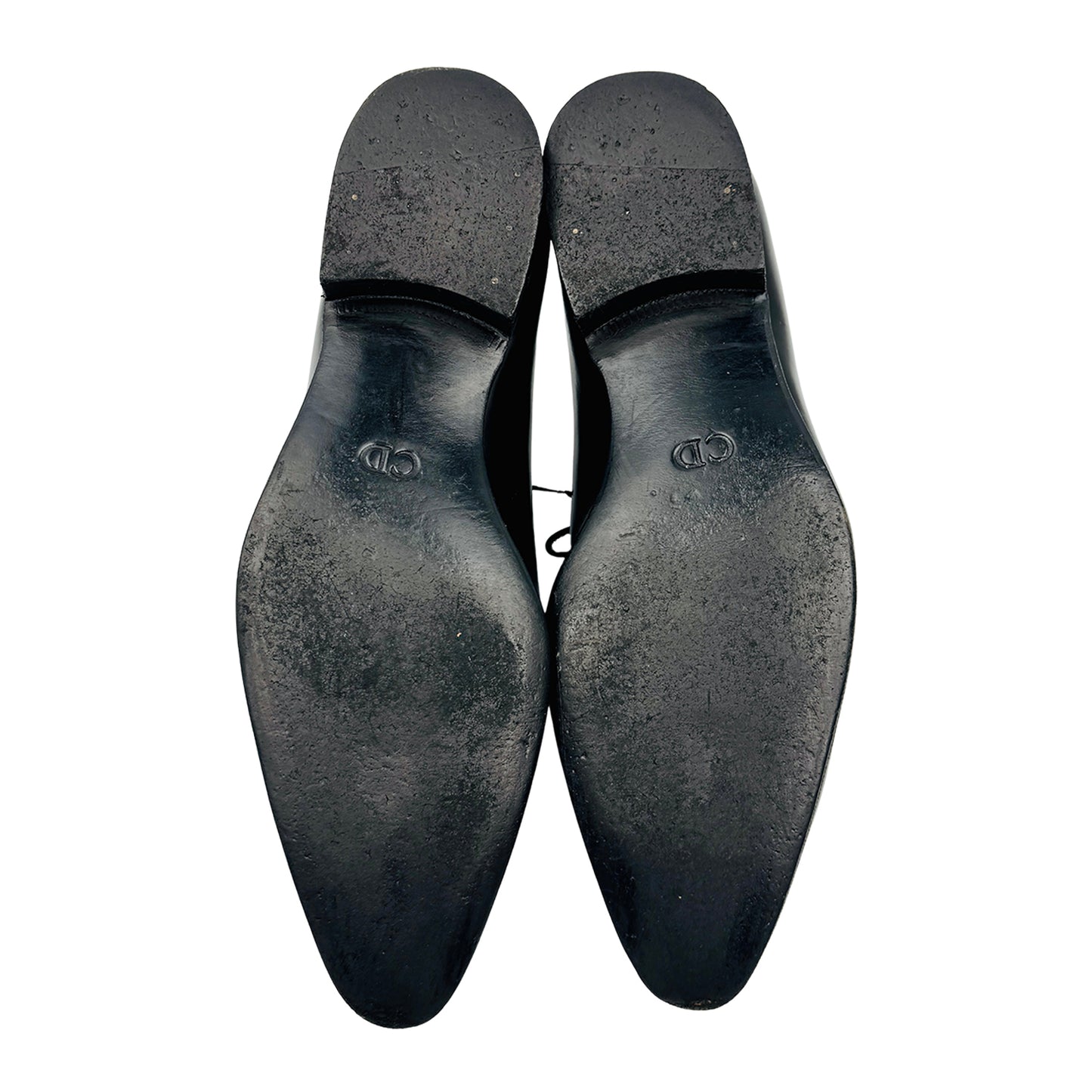 Dior Men's Black Wholecut Leather Oxfords (Size 42)