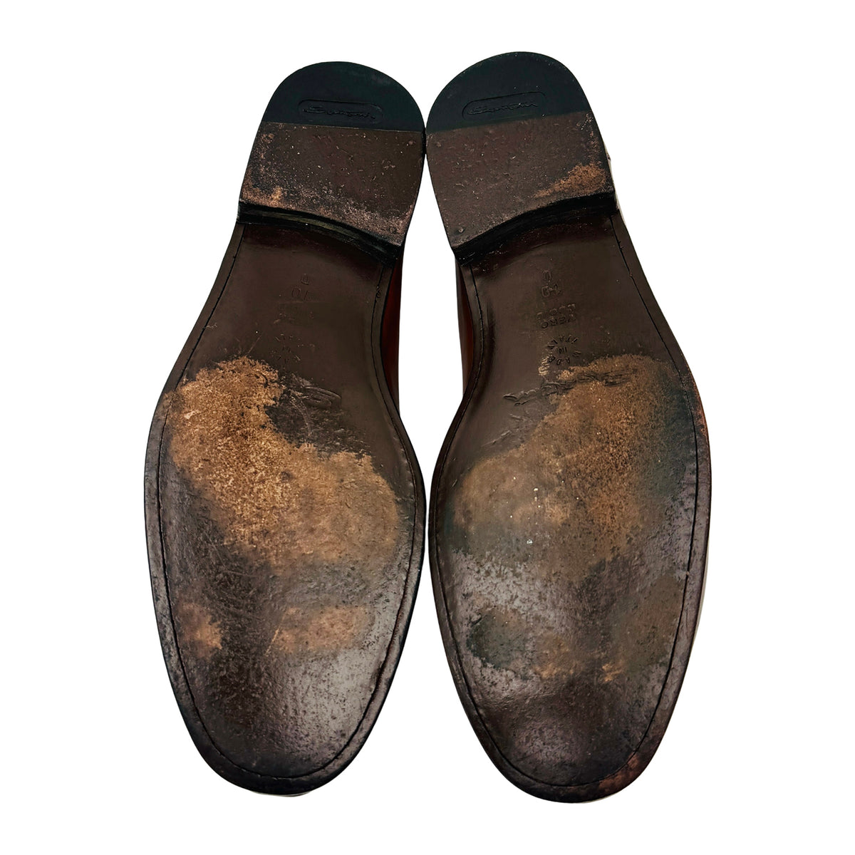 Santoni Cognac Brown Leather Tassel Loafers (Size 43)