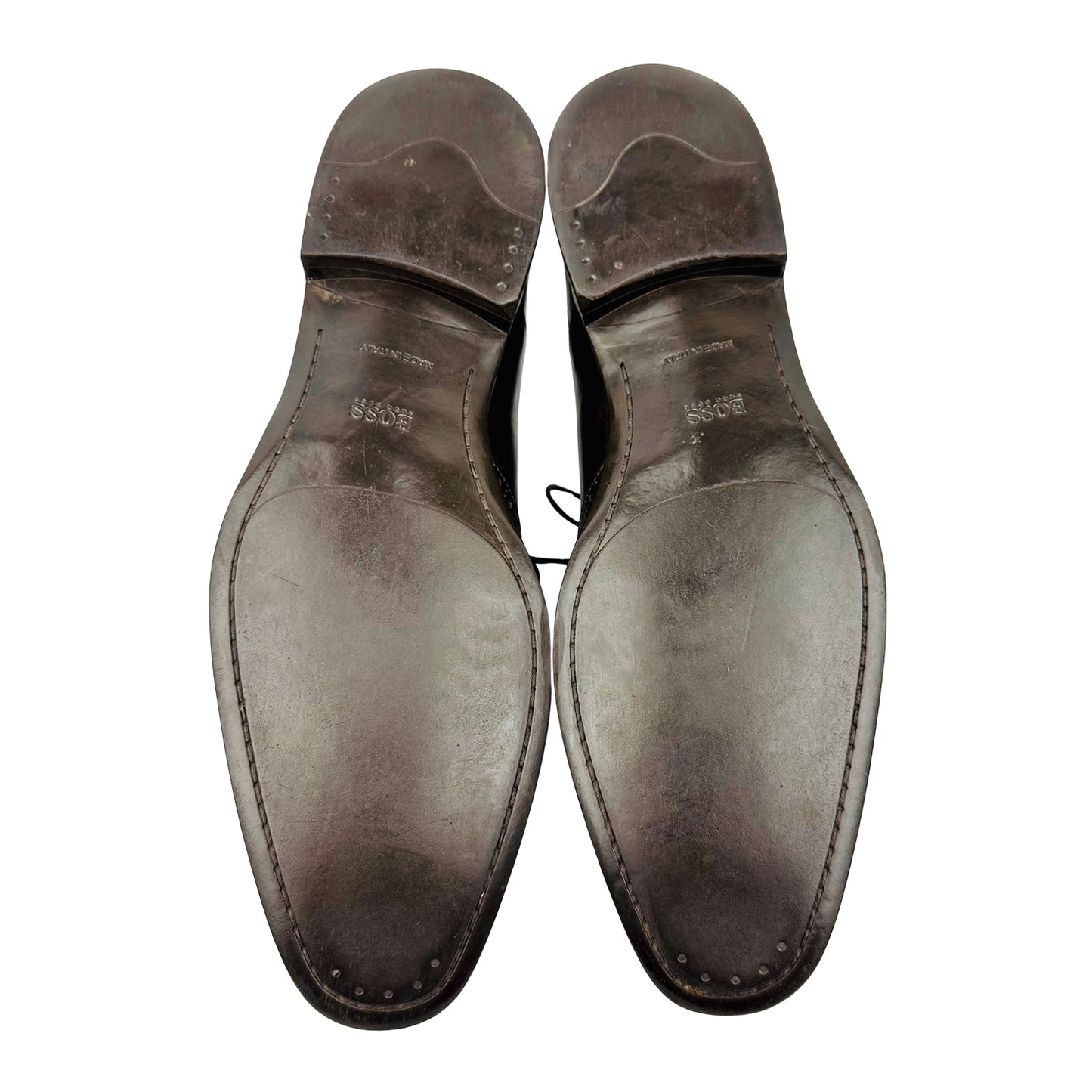 Hugo Boss Men's Brown Leather Derby Shoes (Size 44.5)