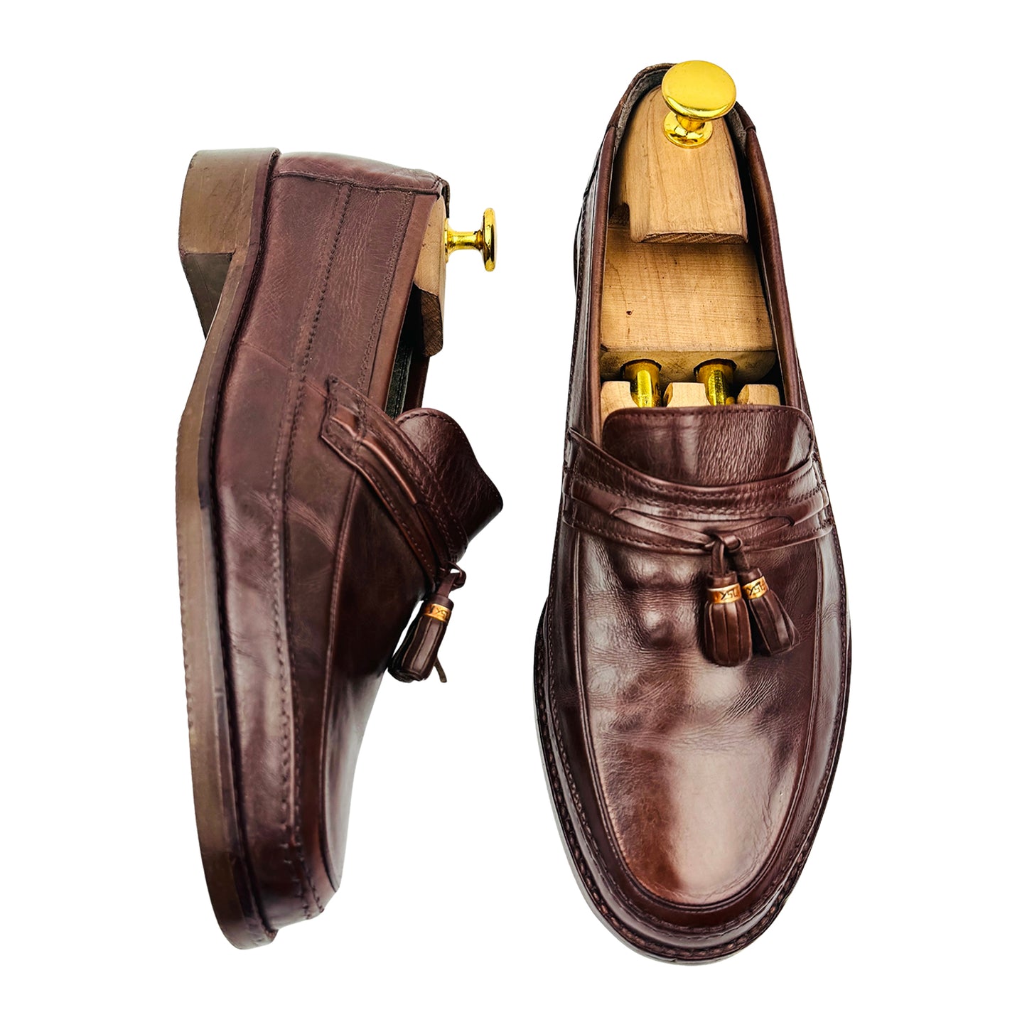 Yves Saint Laurent Dark Brown Leather Tassel Loafers (Size 40)