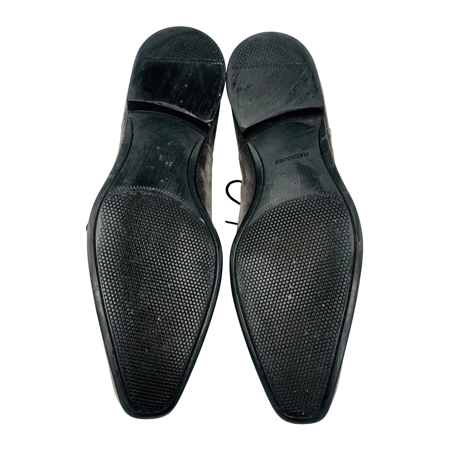 Magnanni Men's Grey Cap-Toe Suede Oxfords (Size 45/45.5)