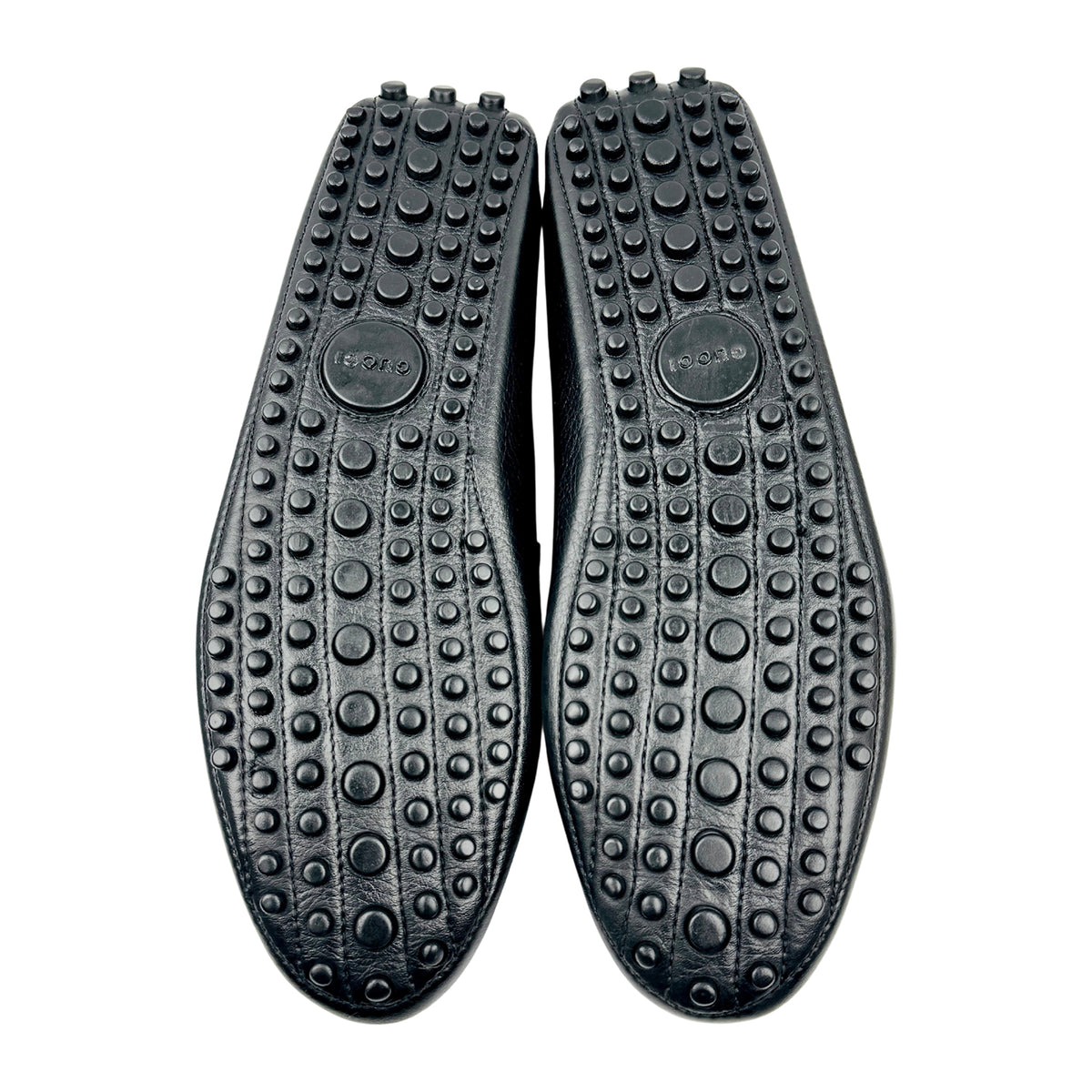 Gucci Black Leather Web Stripe Loafers (Size 40/40.5) - 624698 1XH10 1066