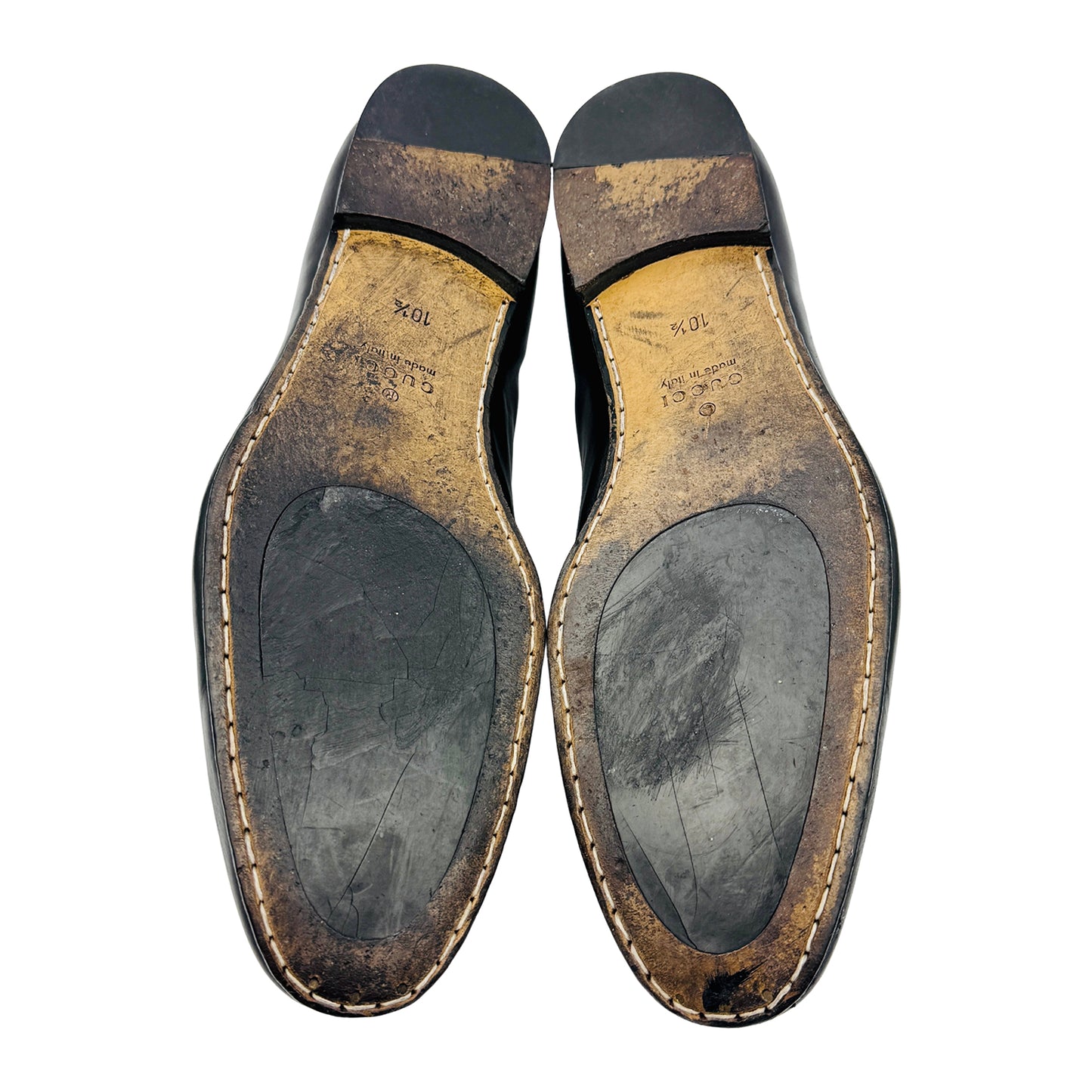 Gucci Men's Horsebit Black Leather Loafers (Size 44.5/45)