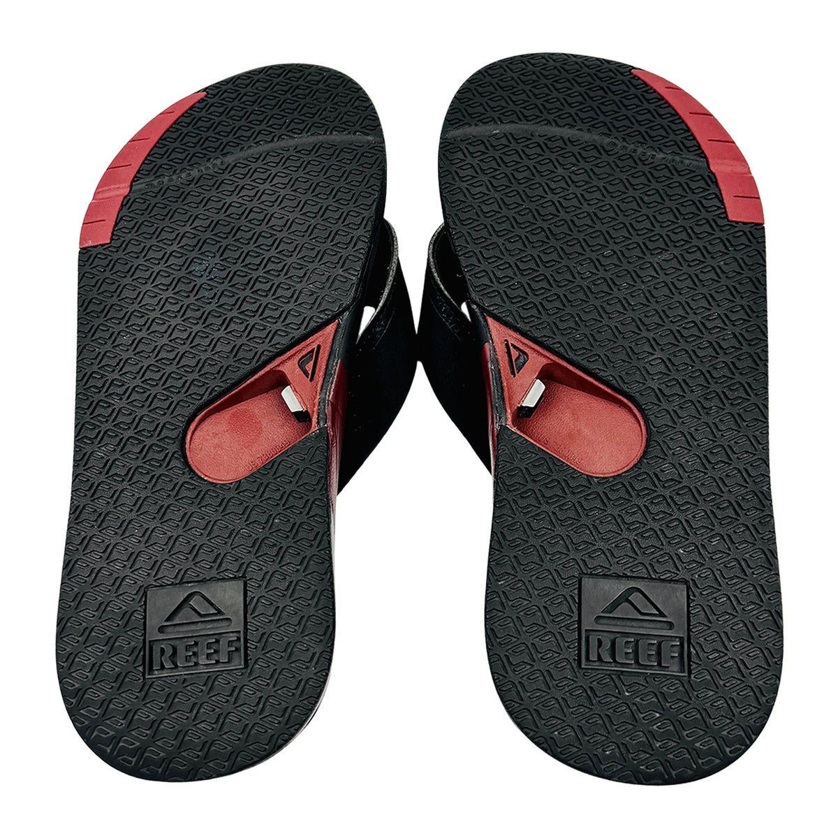 Reef Men's Black Burgundy Flipflops (Size 42)