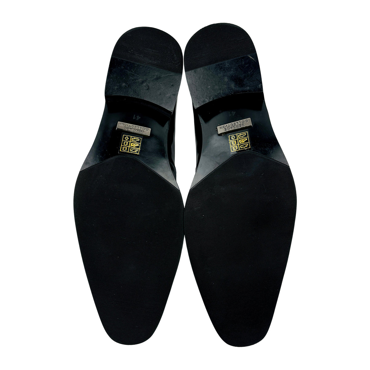 Versace Black Polished Leather Loafers (Size 42/42.5)