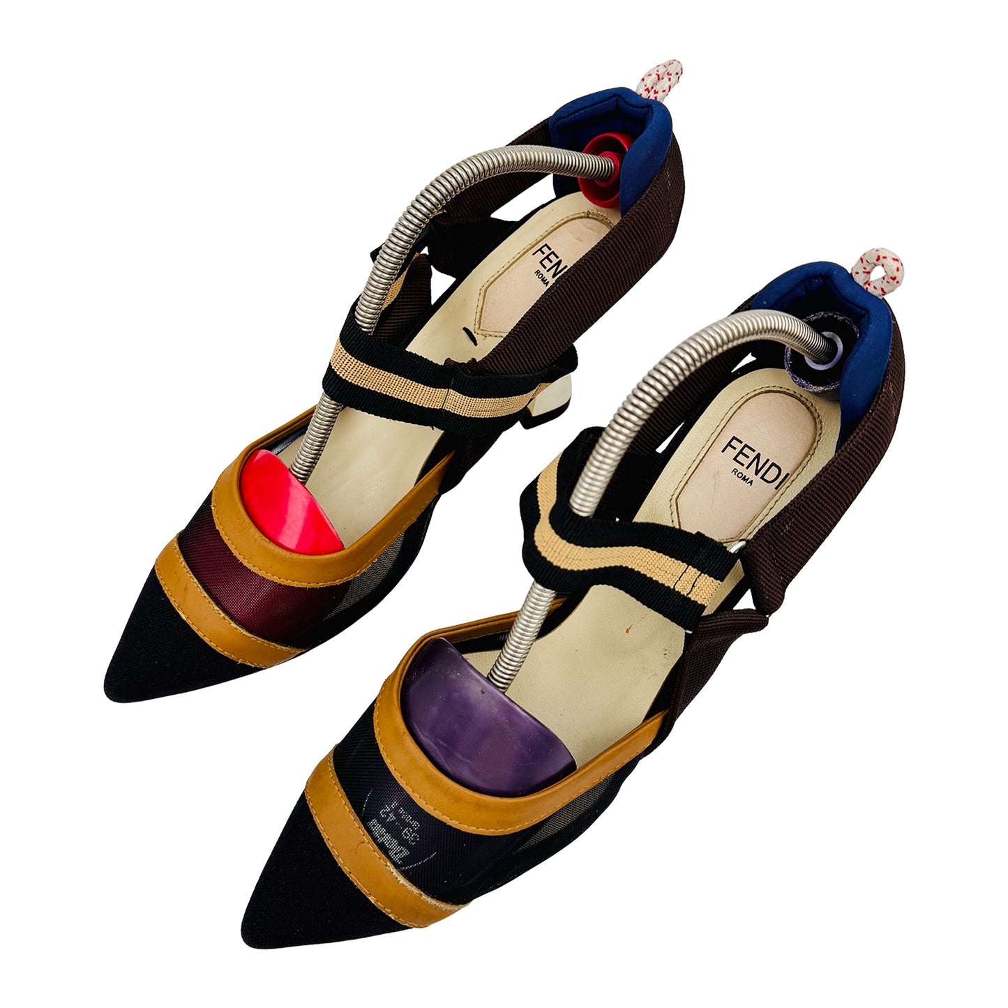 Fendi Collibri Black Slingback Heels (Size 38)