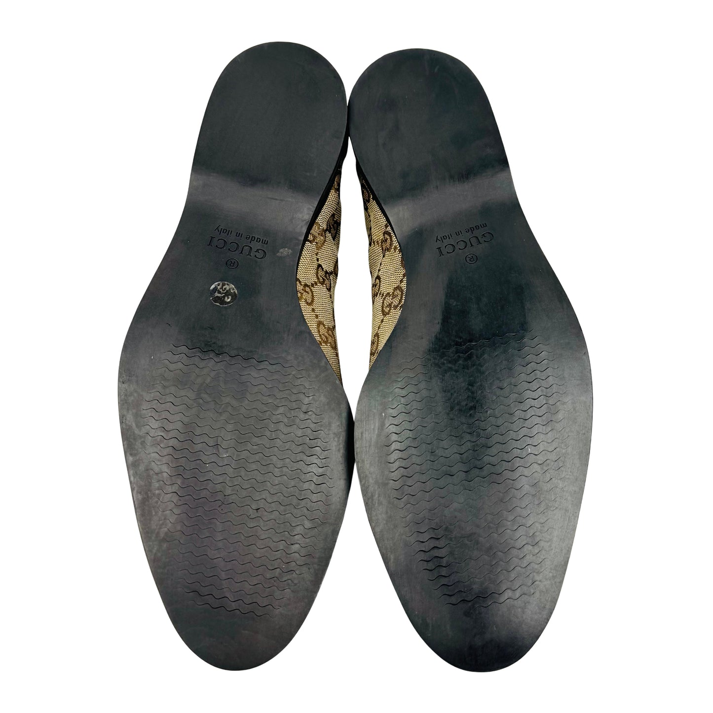 Gucci Men's Beige GG Canvas Loafers (Size 42)