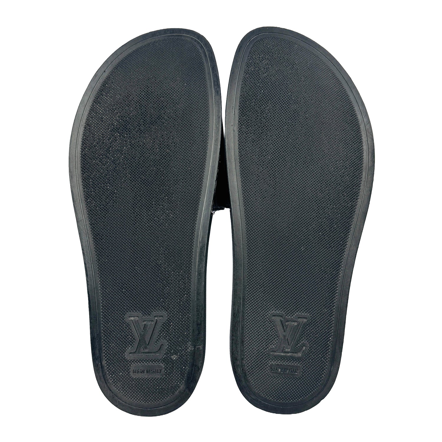 Outsole image of Louis Vuitton Waterfront Monogram Black Eclipse Slides (Size 44)