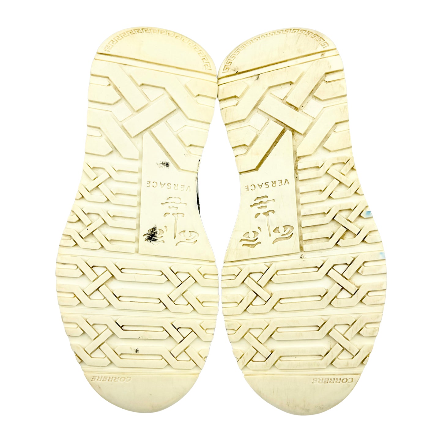 Versace 'White Black' Leather Sneakers (Size 39/39.5)