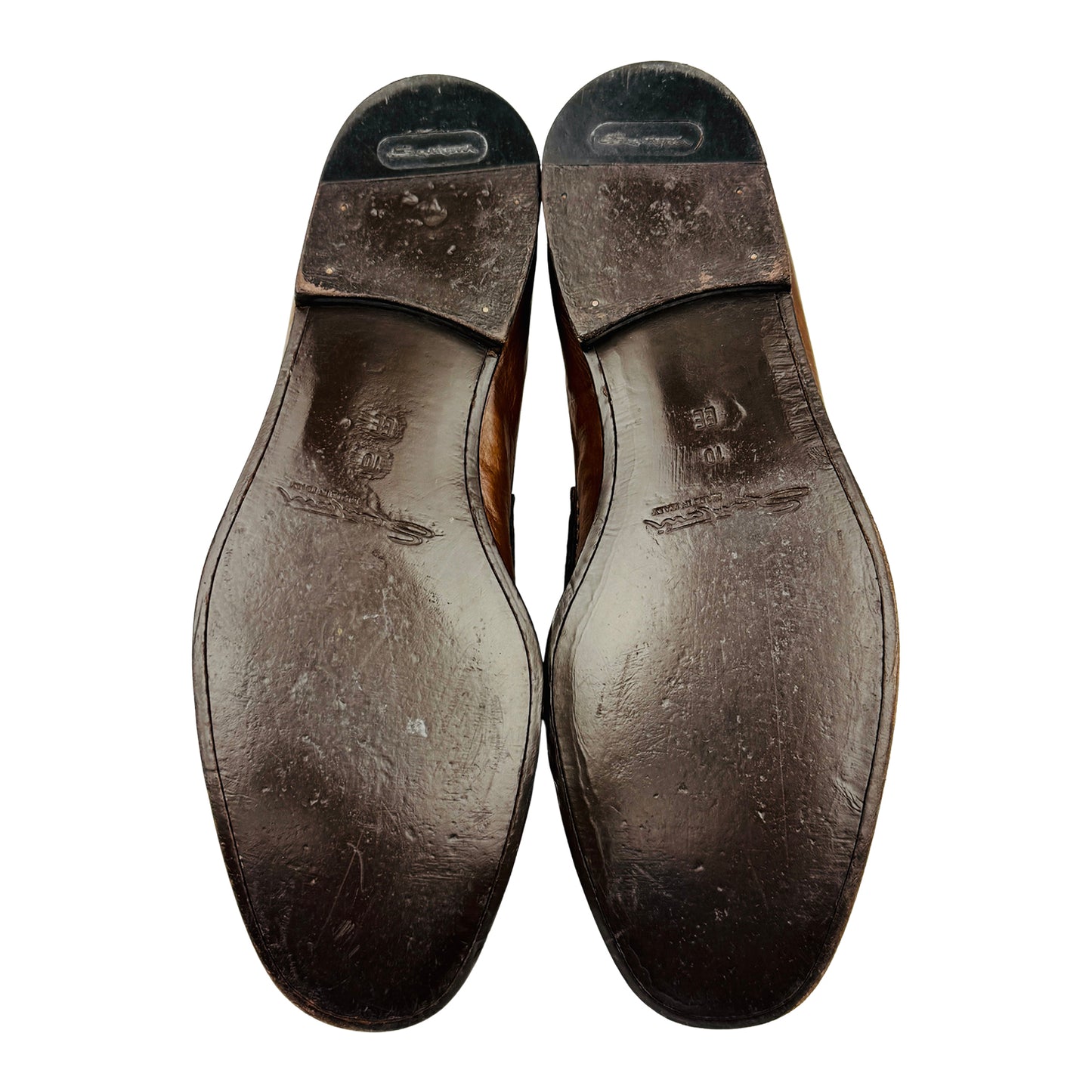 Santoni Brown Leather Penny Loafers (Size 43/43.5)