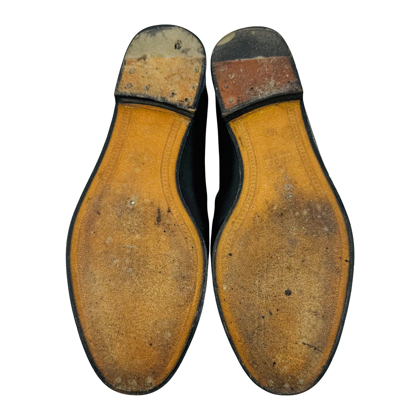 Gucci Jordaan Black Leather Loafers (Size 38/38.5)