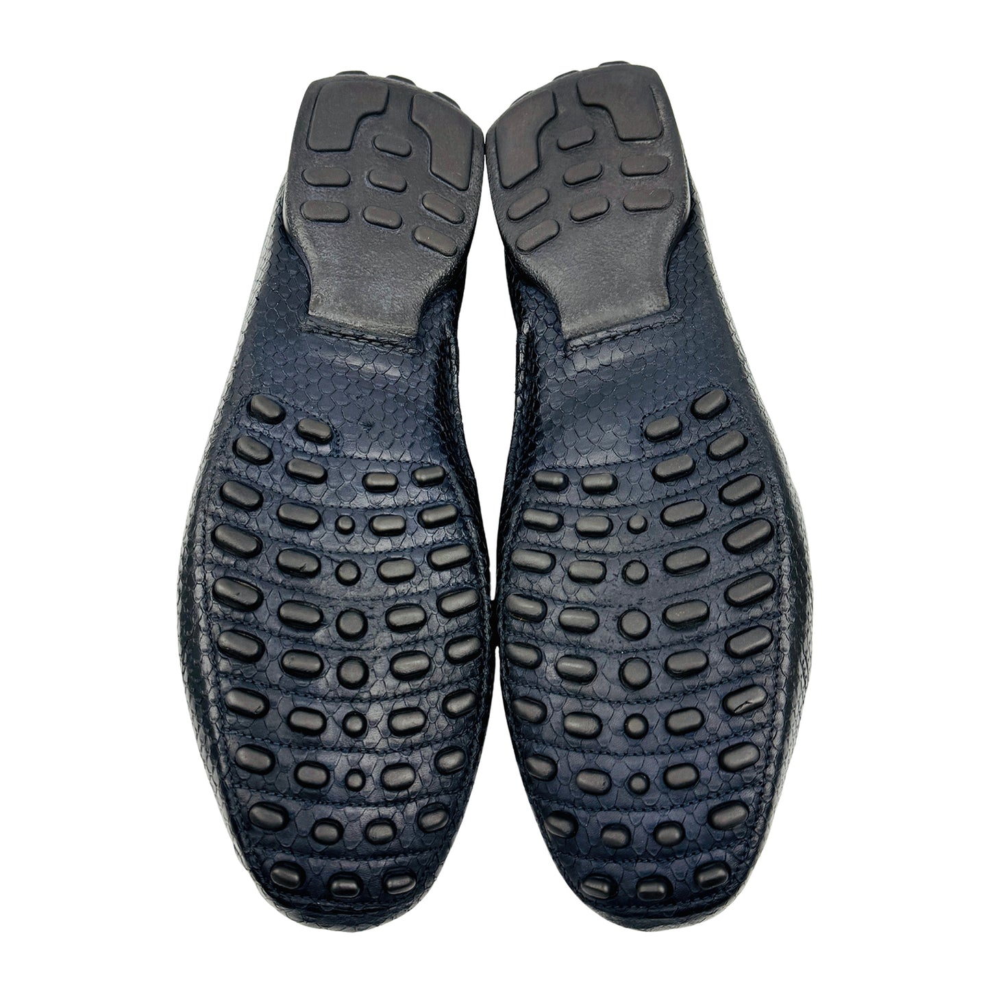 Santoni Python Snakeskin Leather Driving Loafers (Size 44.5)