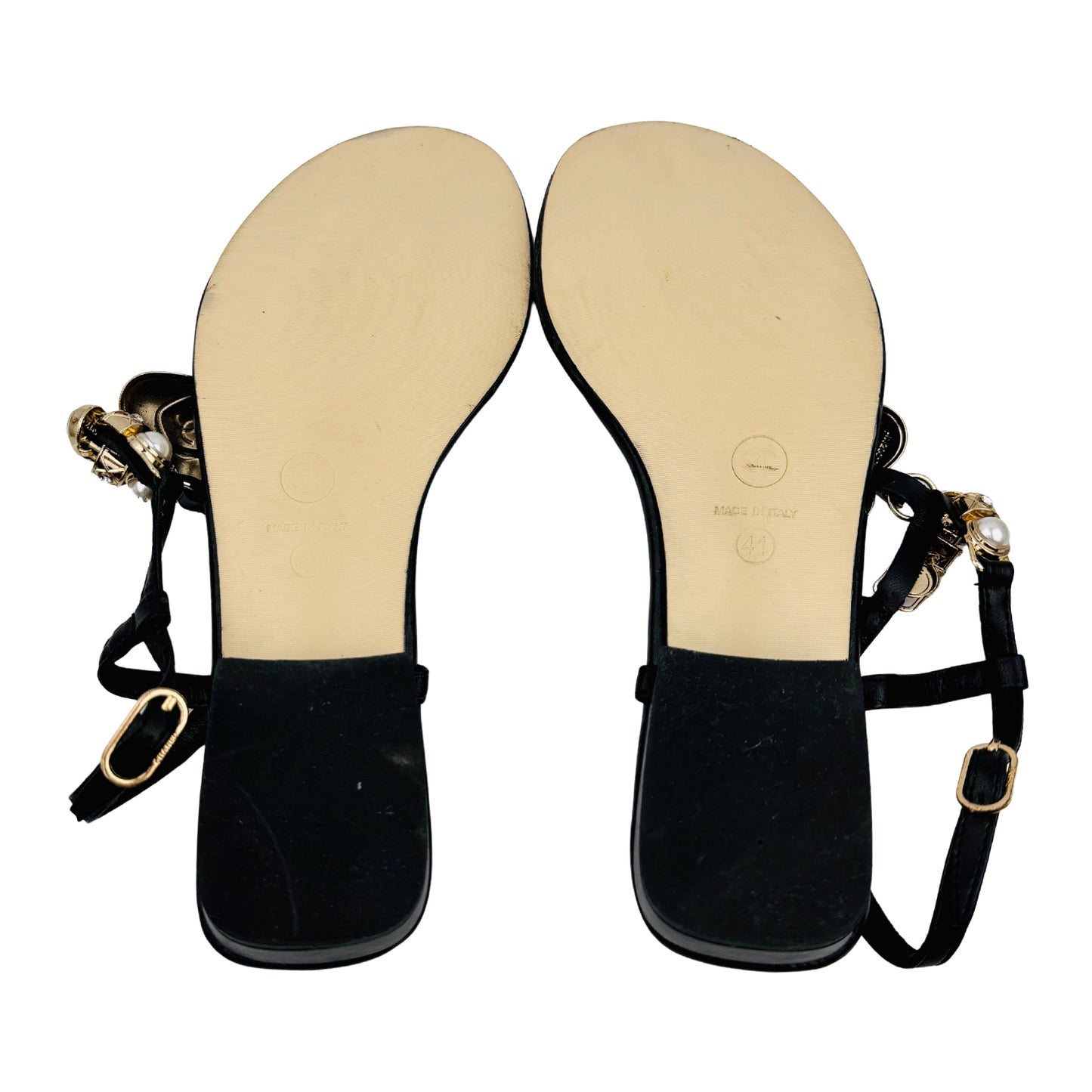 Chanel Women's 'Black Gold' Thong Sandals (Size 41)